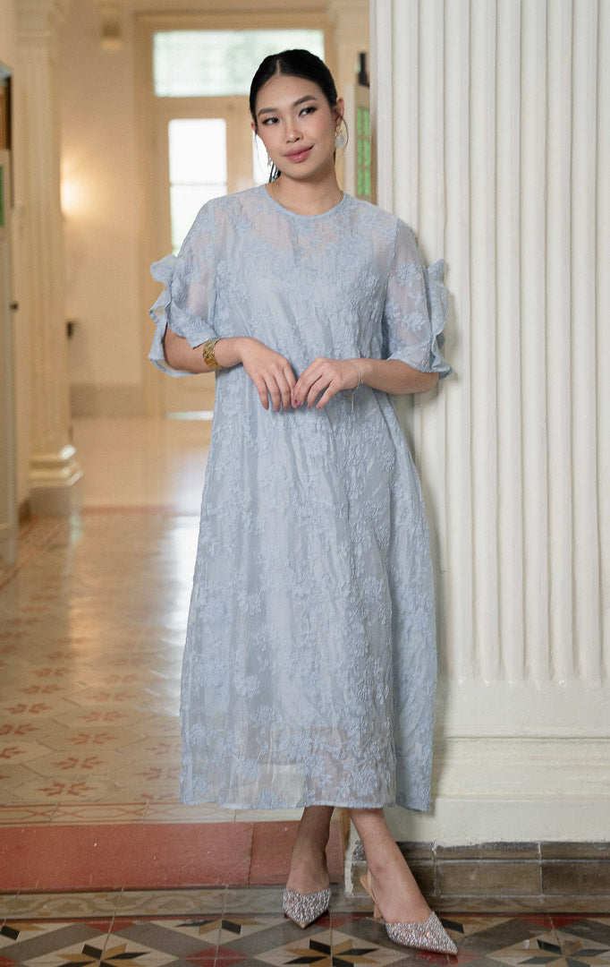 EID Ghazal Dress Blue