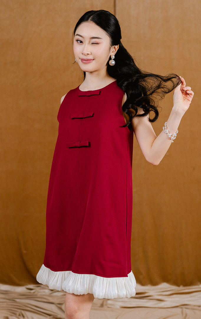 CNY Begonia Dress Red