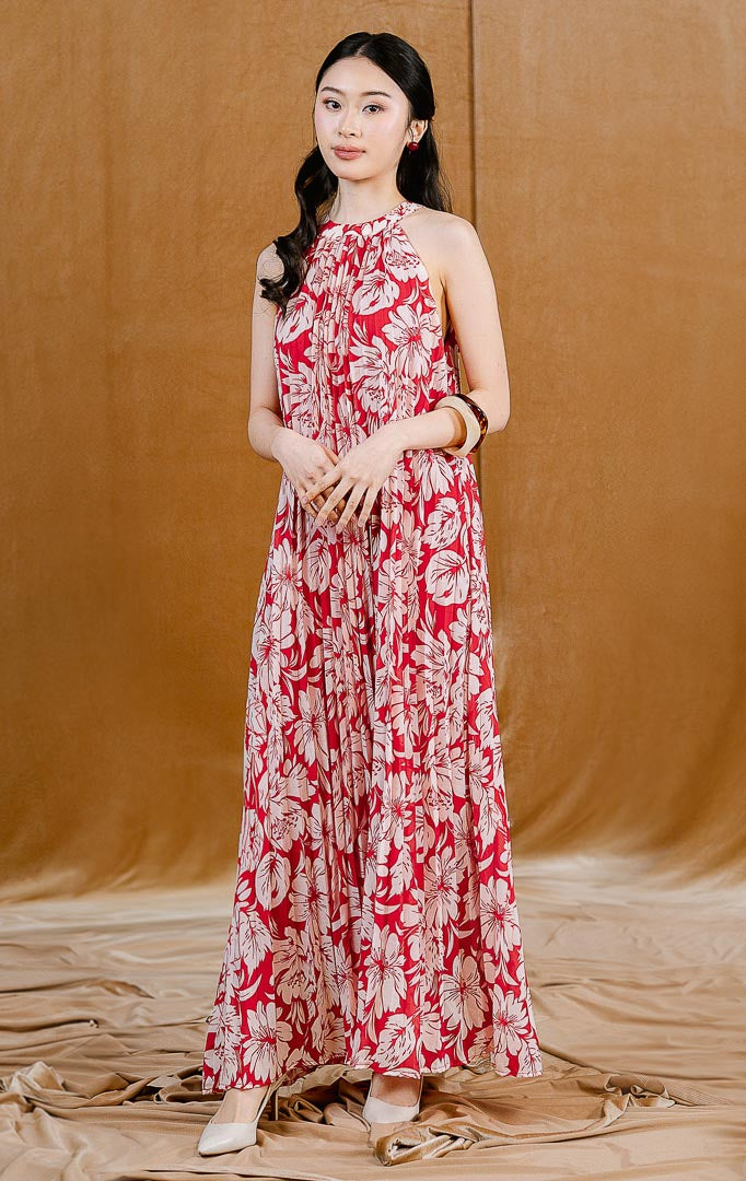 CNY Hibiscus Dress Red