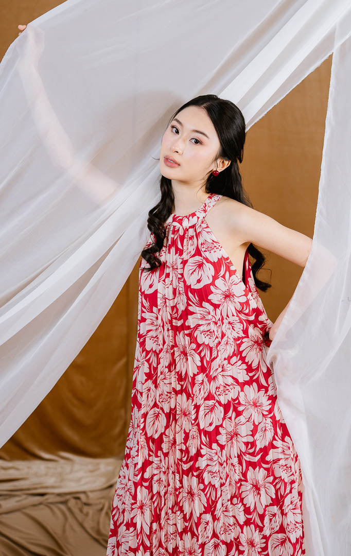 CNY Hibiscus Dress Red