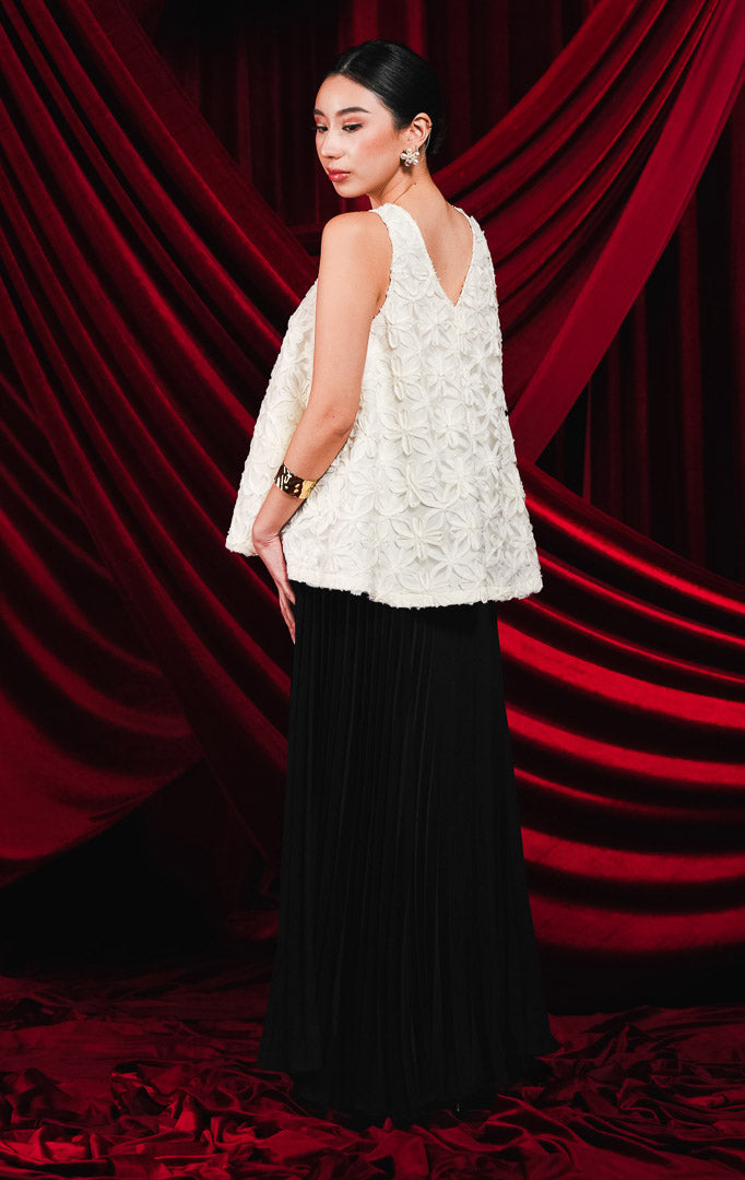 CNY Chrysanthemum Vest White