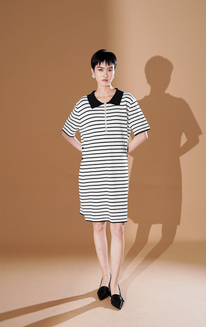 Audrey Dress White Striped
