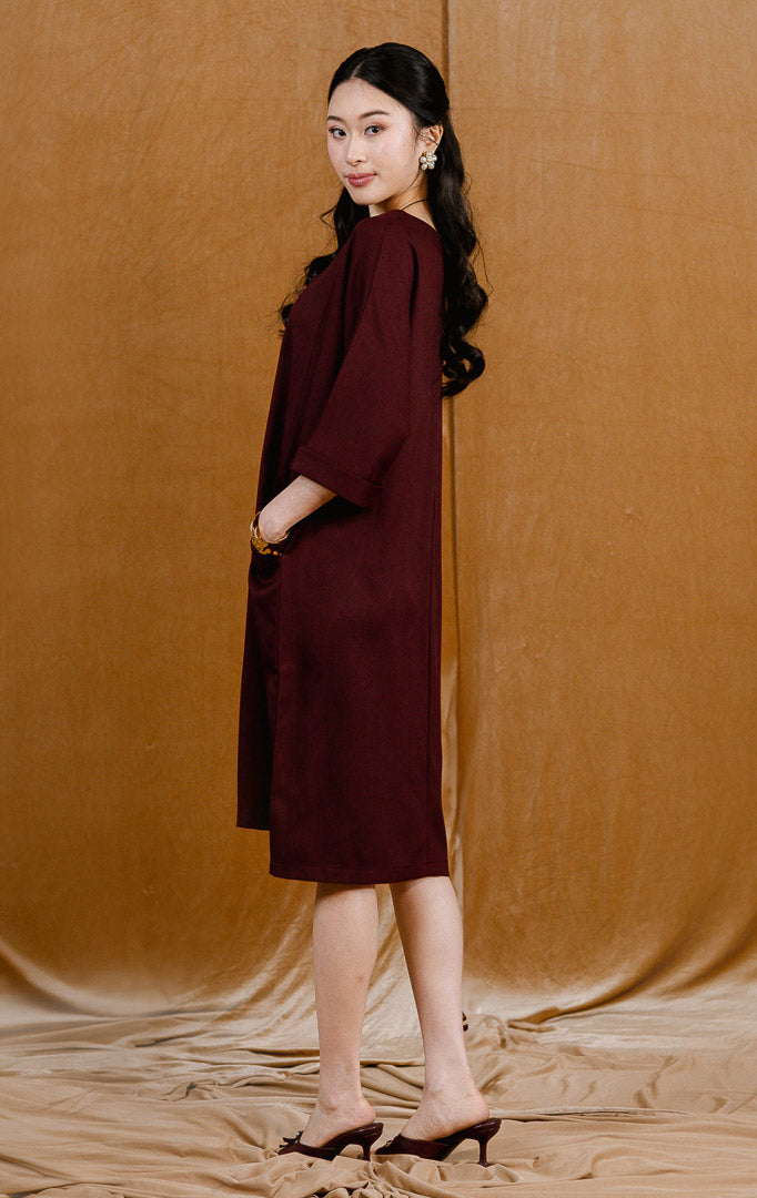 CNY Sonni Dress Maroon