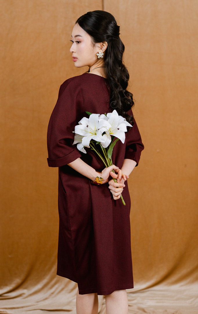 CNY Sonni Dress Maroon