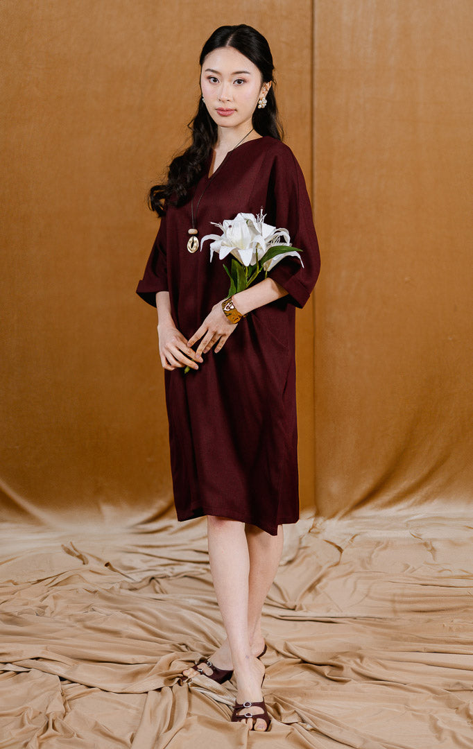 CNY Sonni Dress Maroon