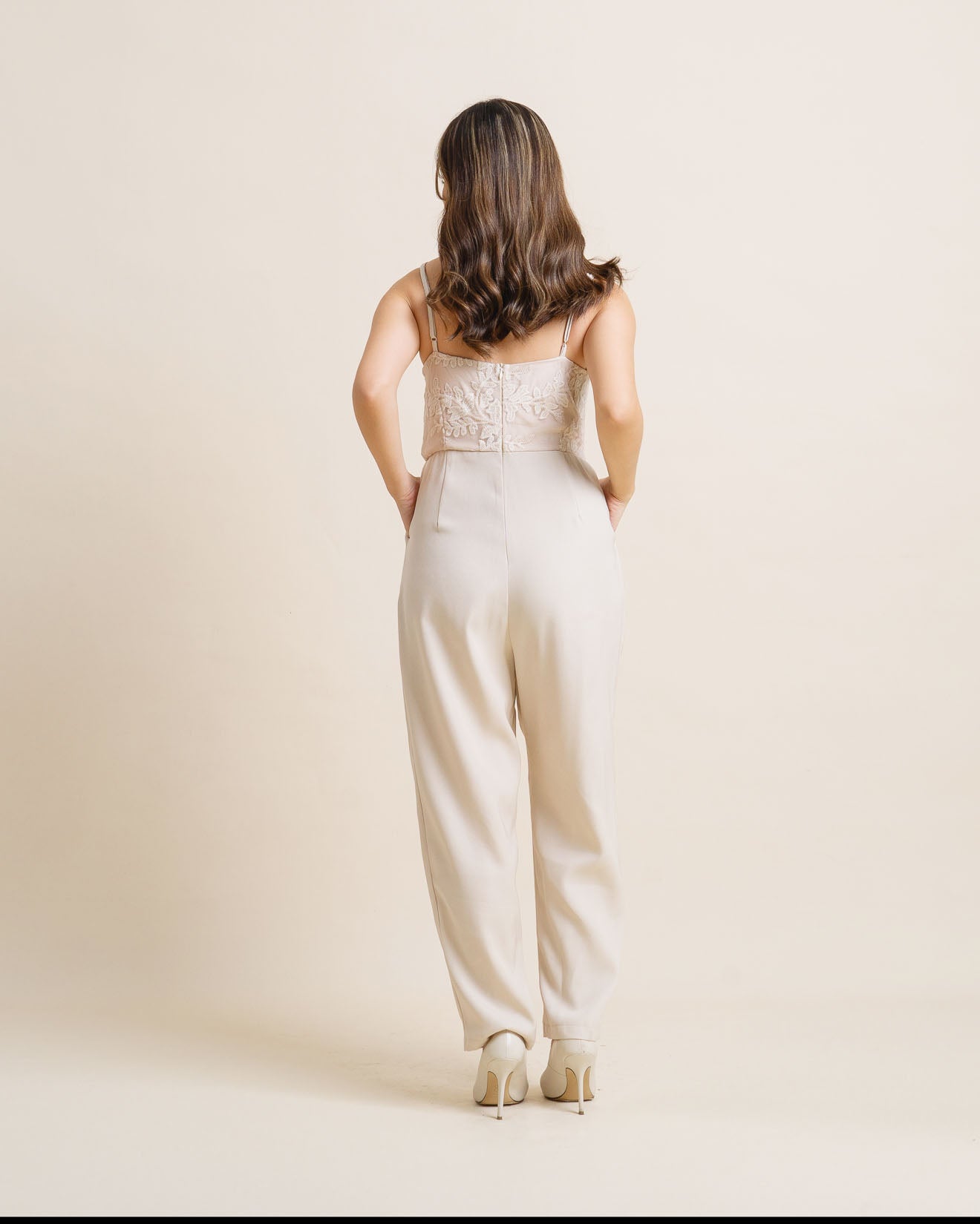 CNY Calendula Embroidery Ivory Jumpsuit – 786931