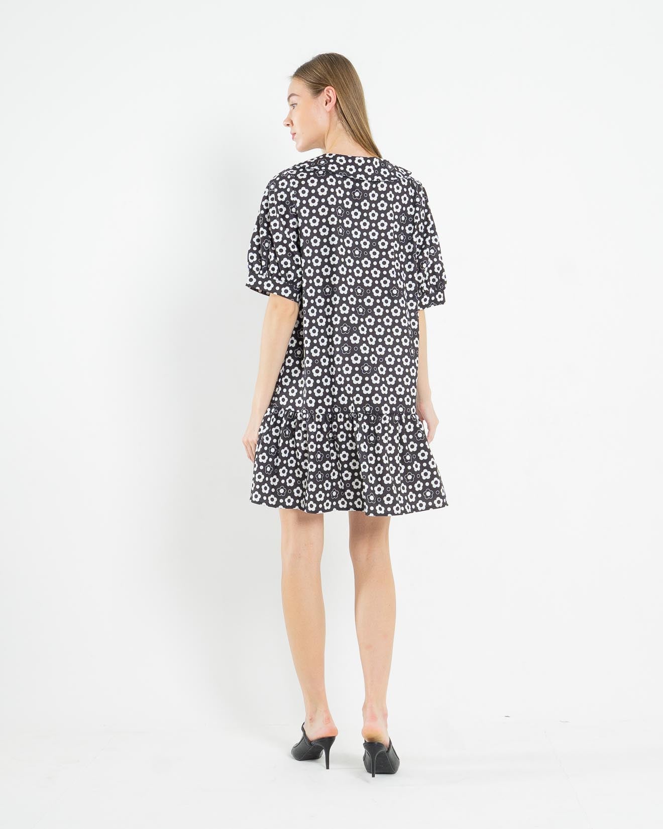 Jessy Printed Flower Black Dress – 786942