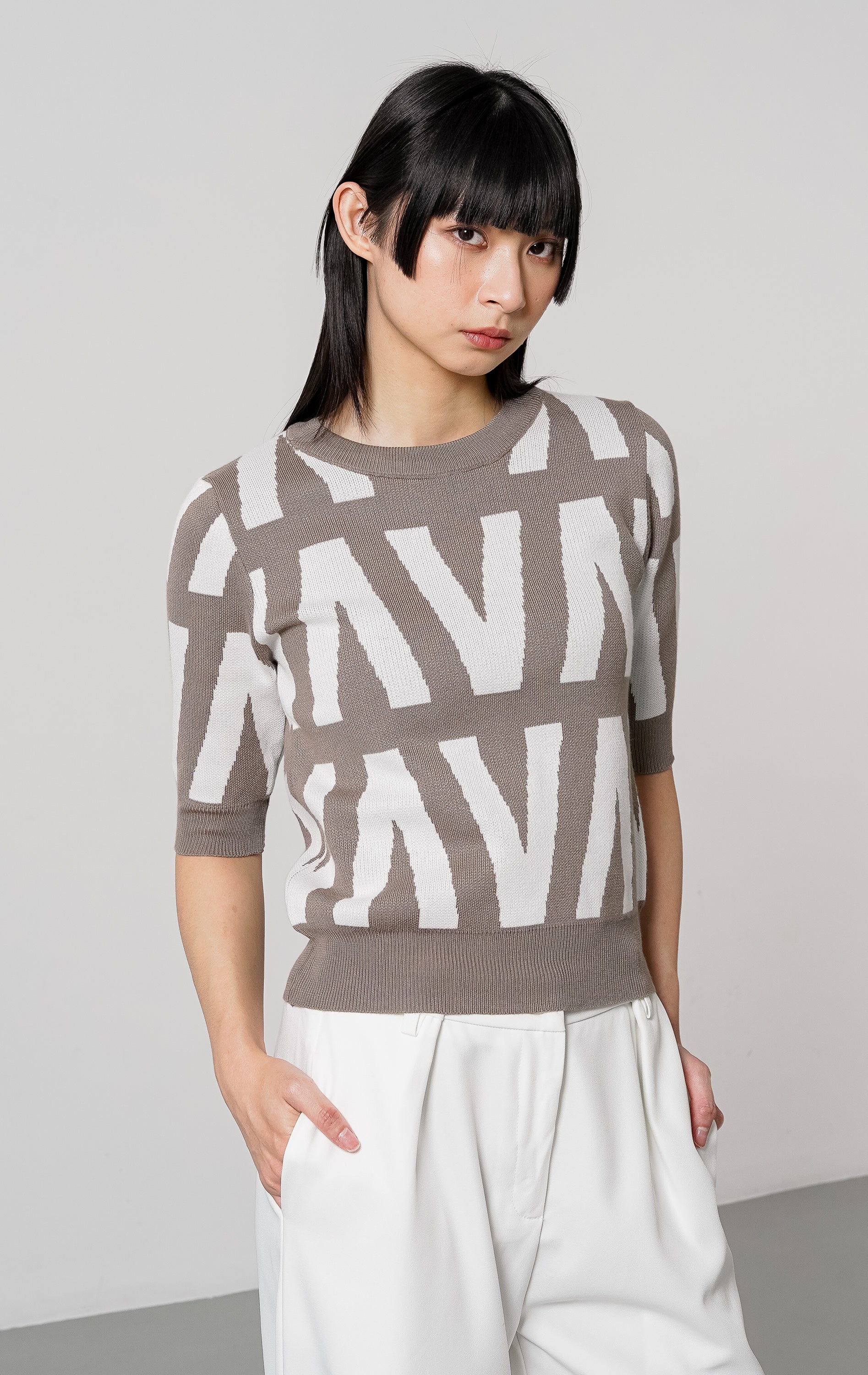 Lowis Knit Top Brown