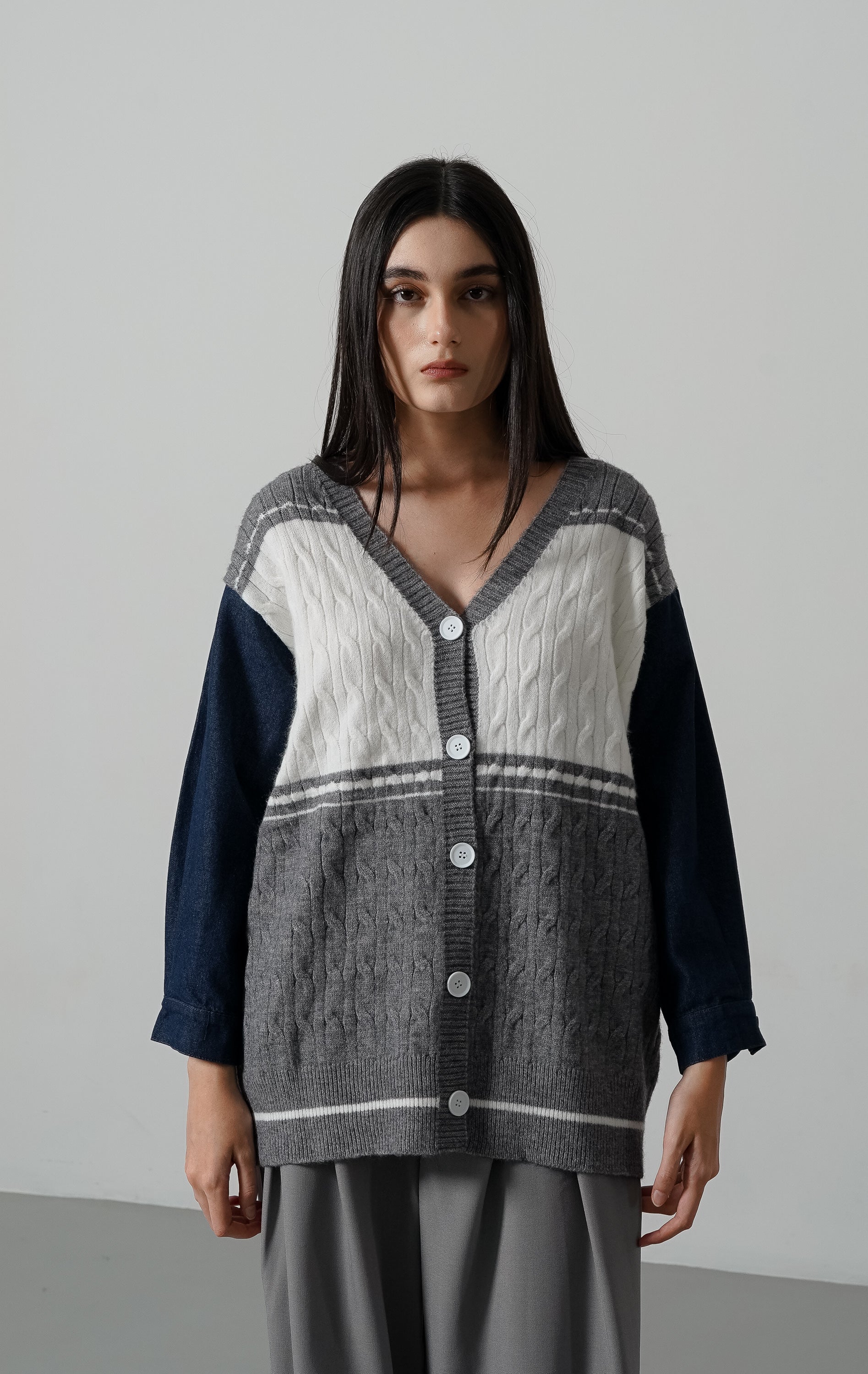 Adelyn Knit Cardigan Grey