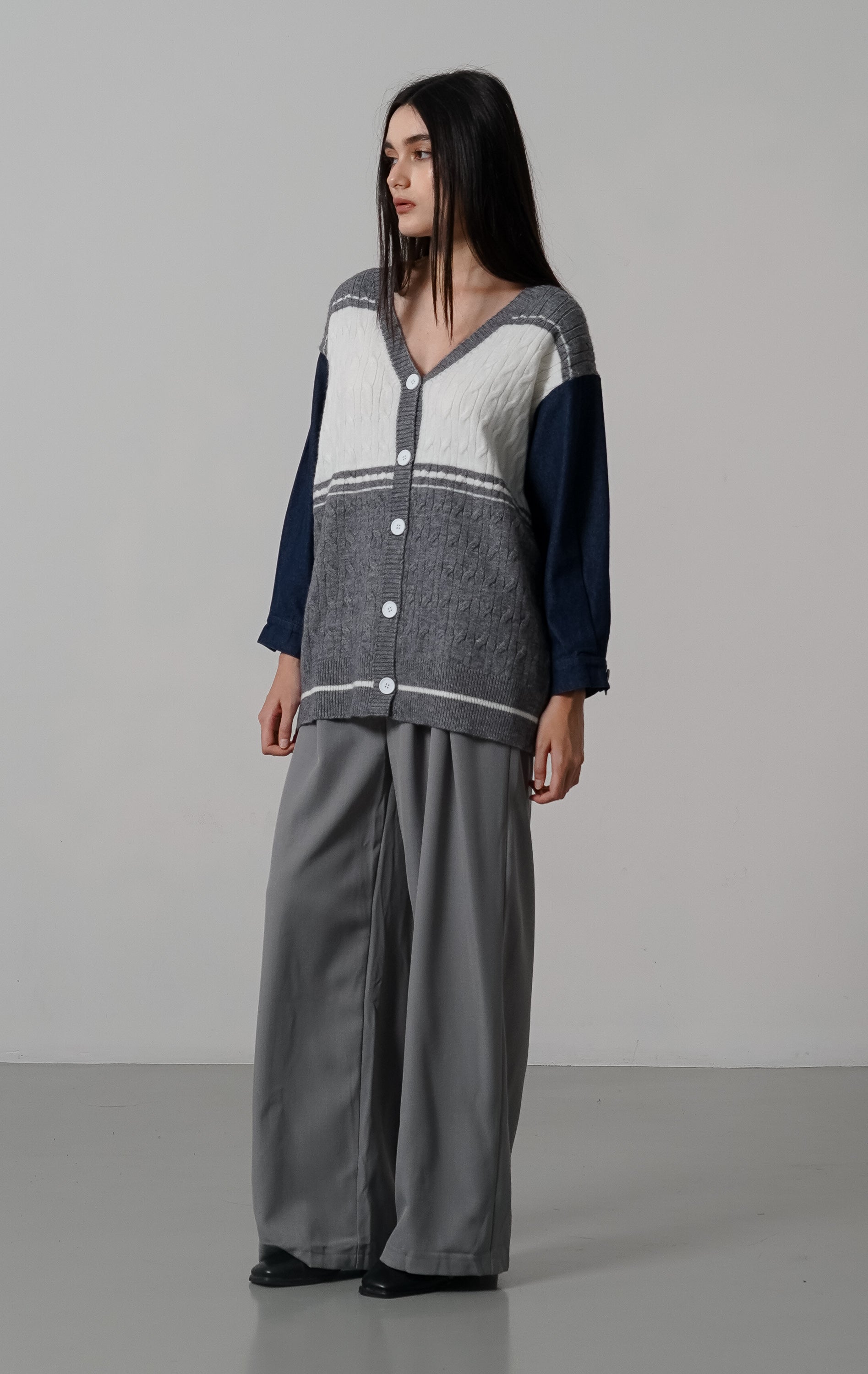 Adelyn Knit Cardigan Grey