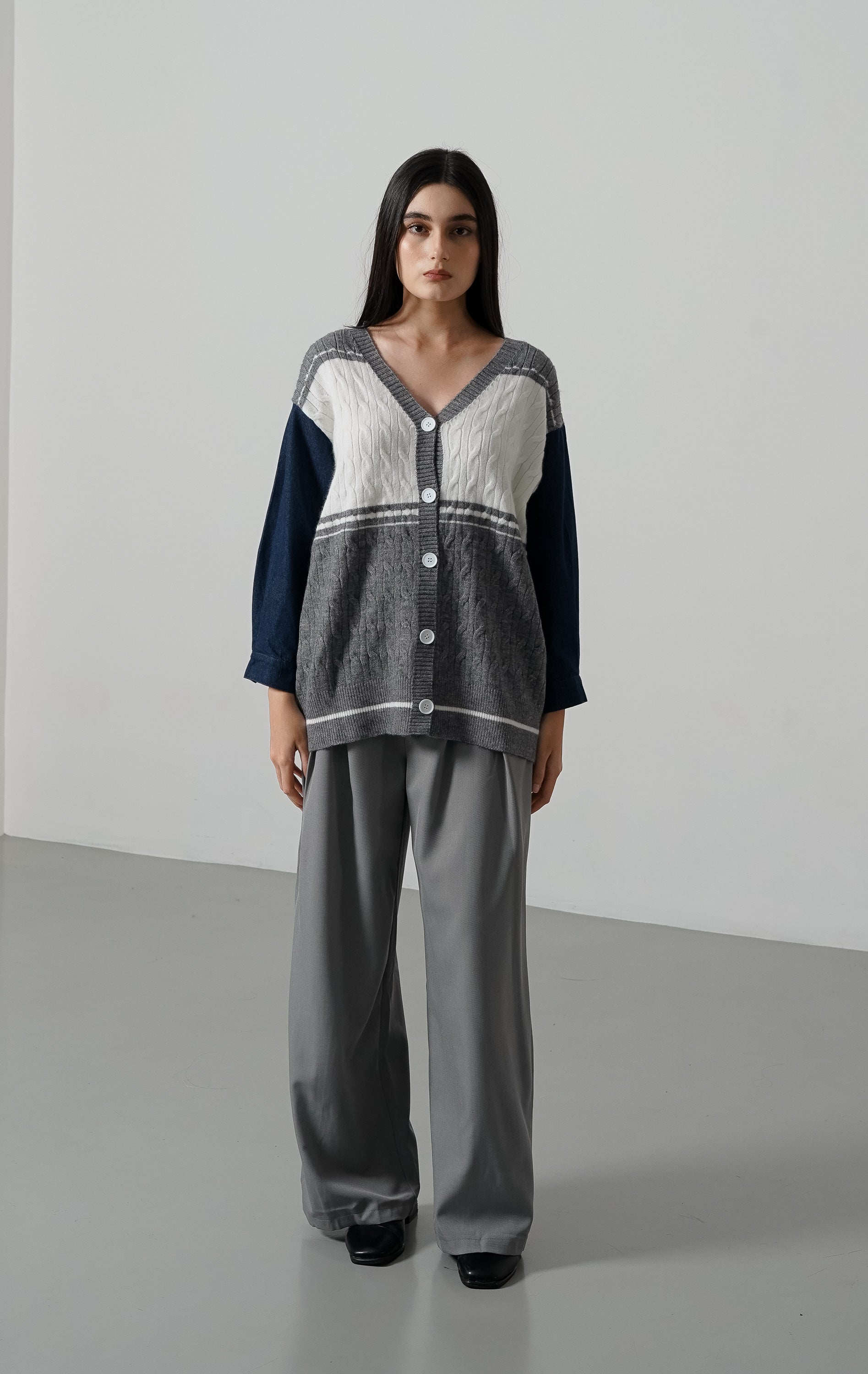 Adelyn Knit Cardigan Grey