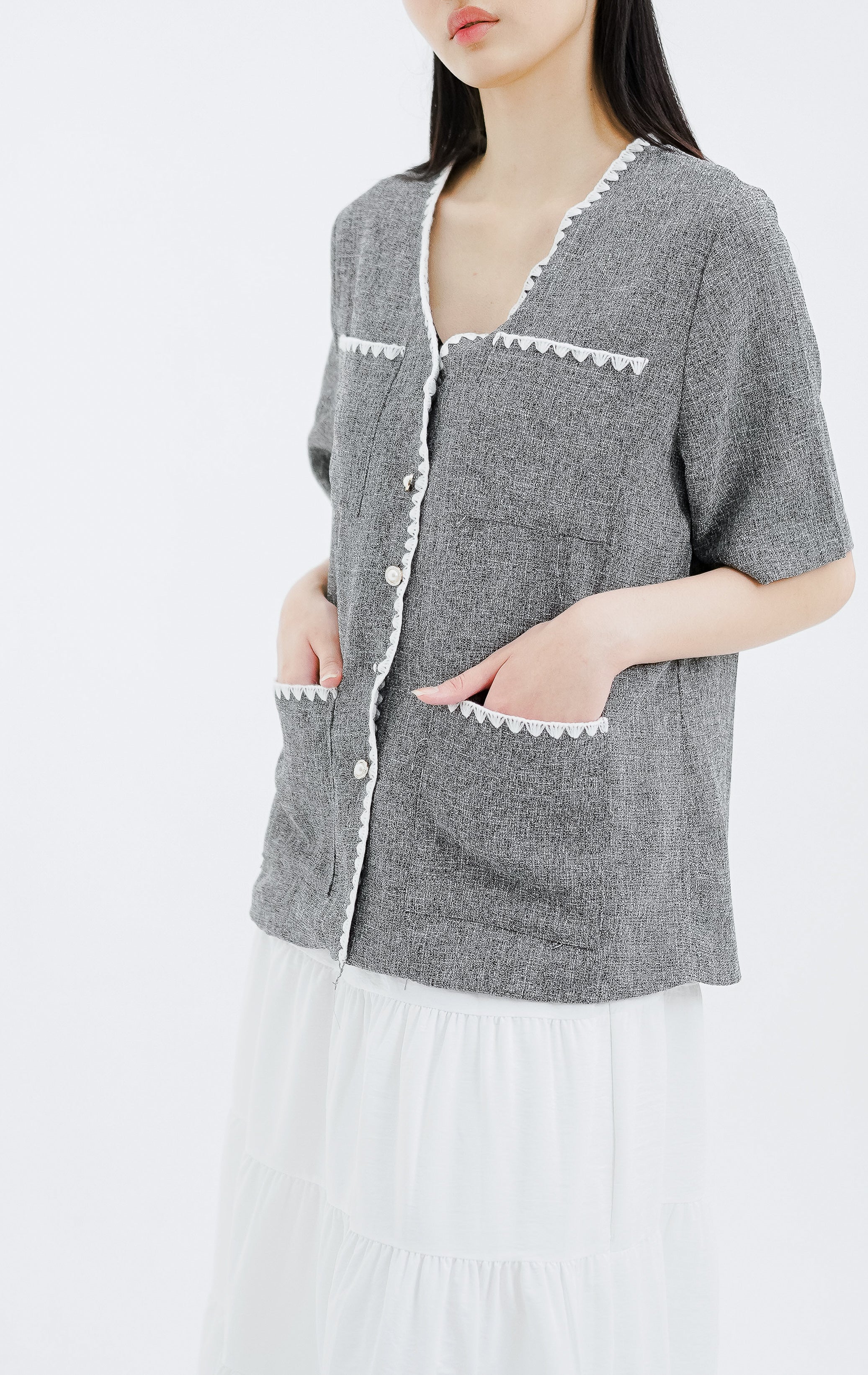 Clea Top Grey