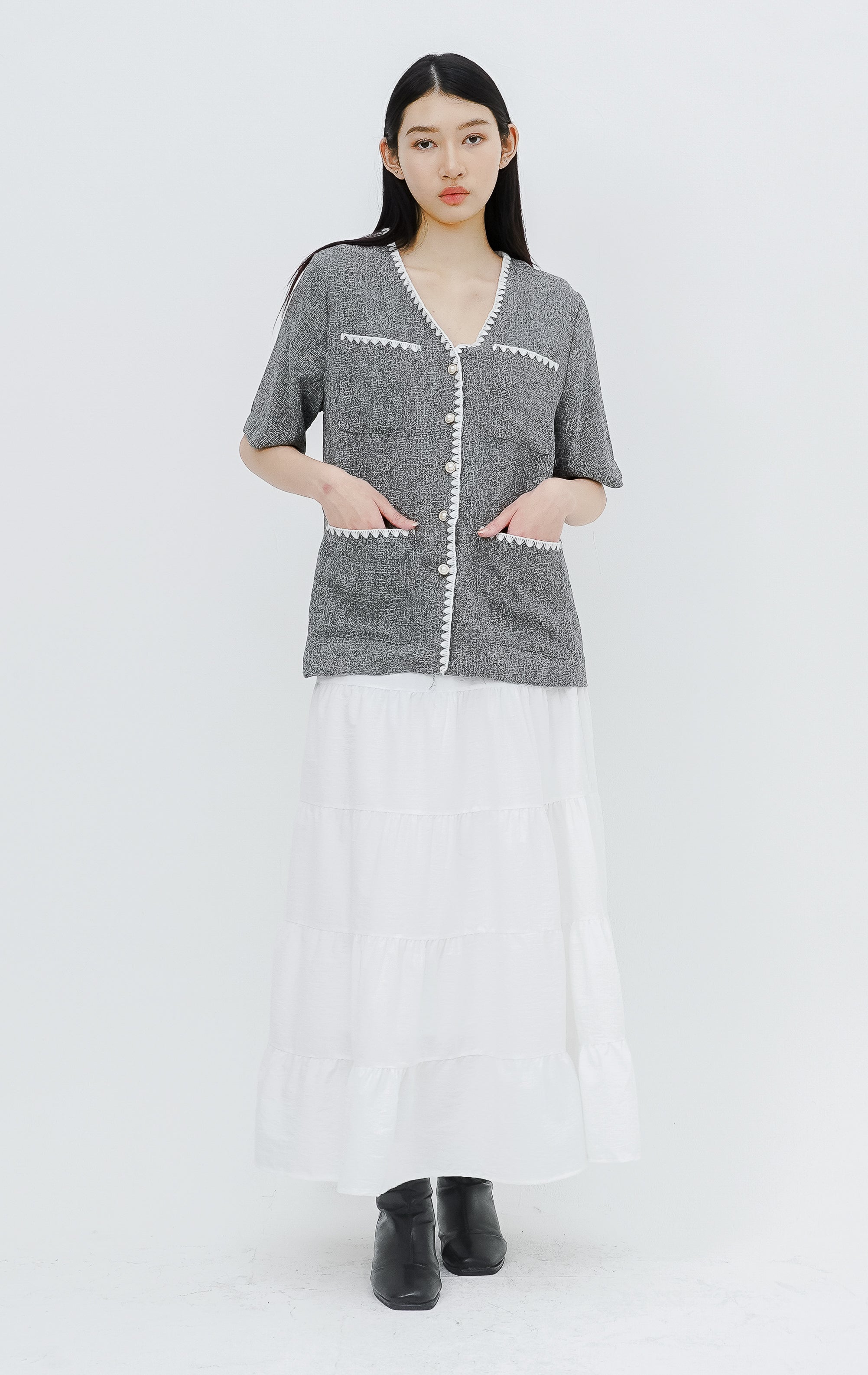 Clea Top Grey