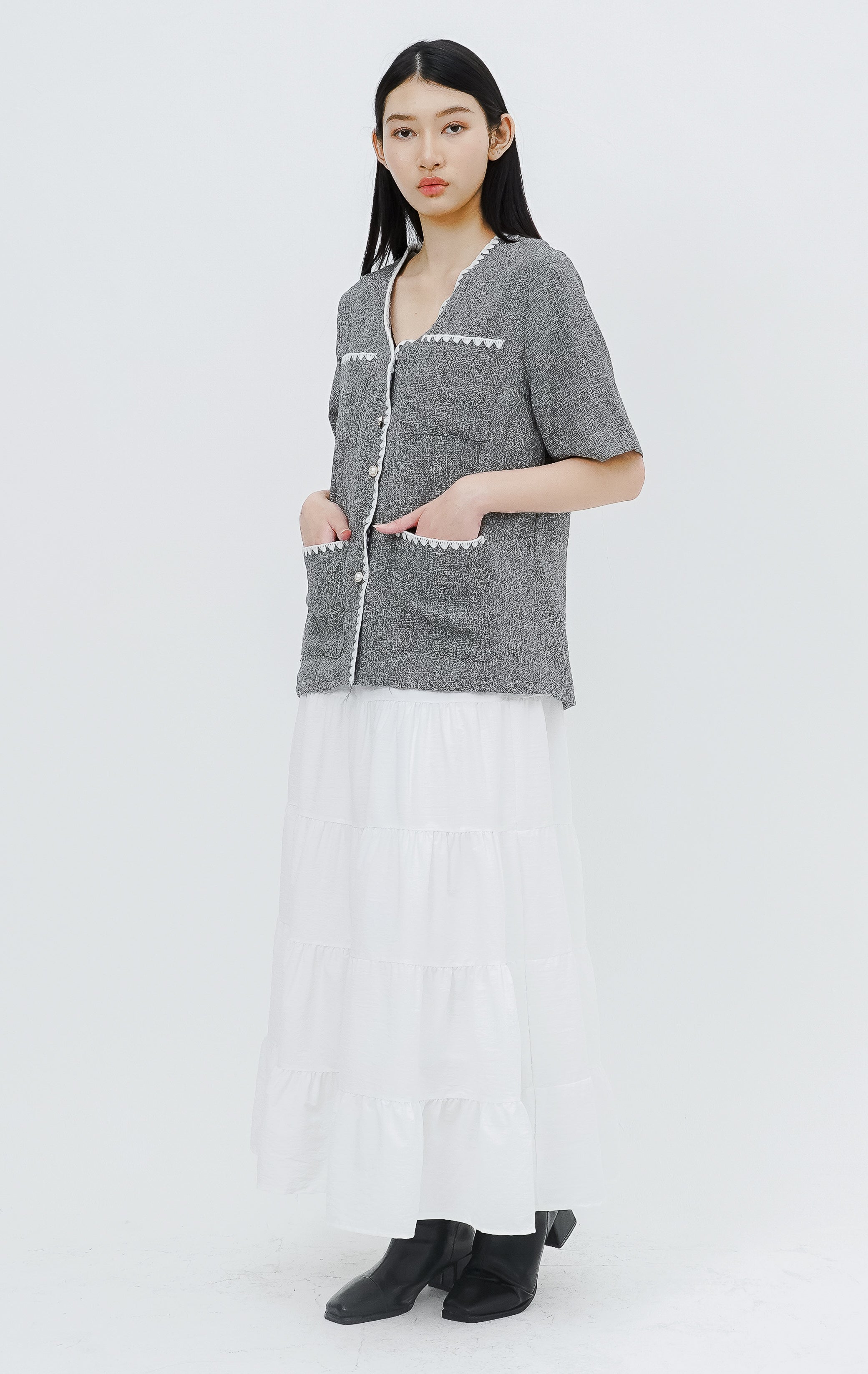 Clea Top Grey