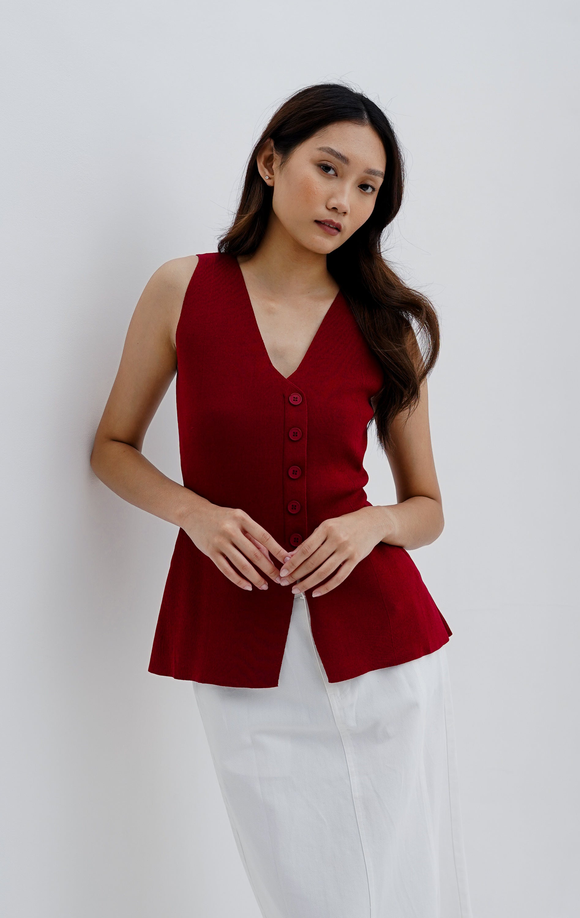 Rosemary Knit Top Red