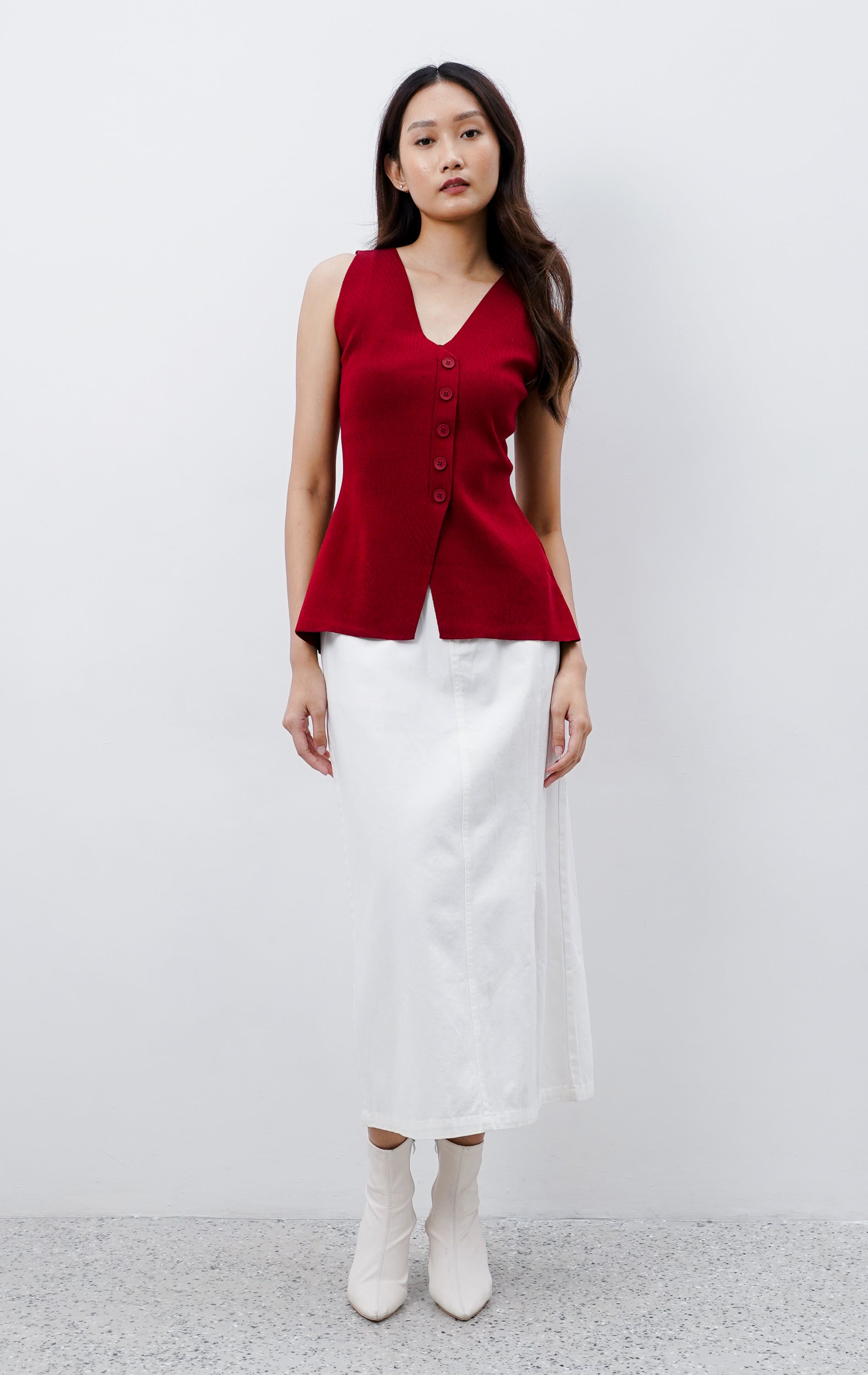 Rosemary Knit Top Red