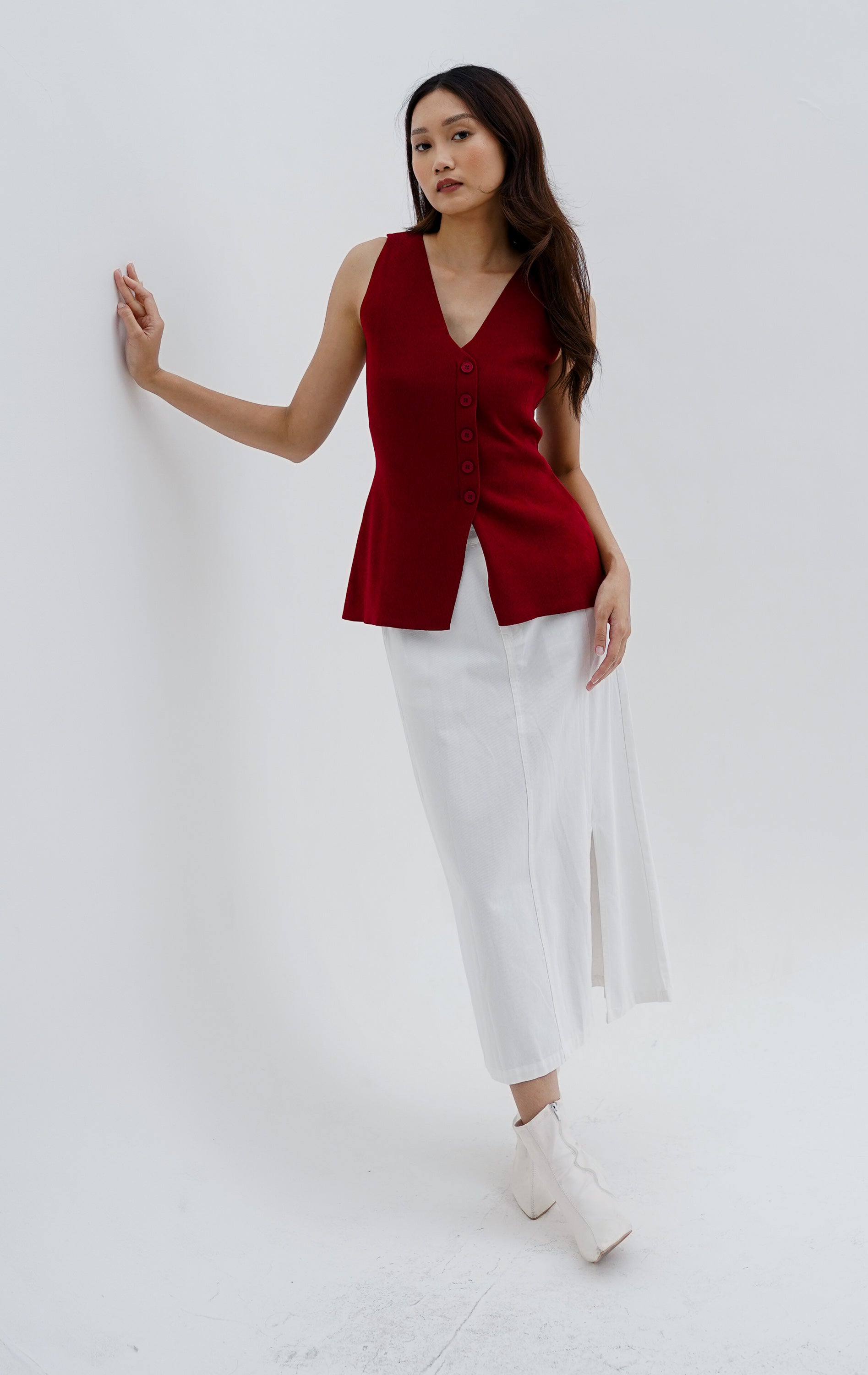 Rosemary Knit Top Red
