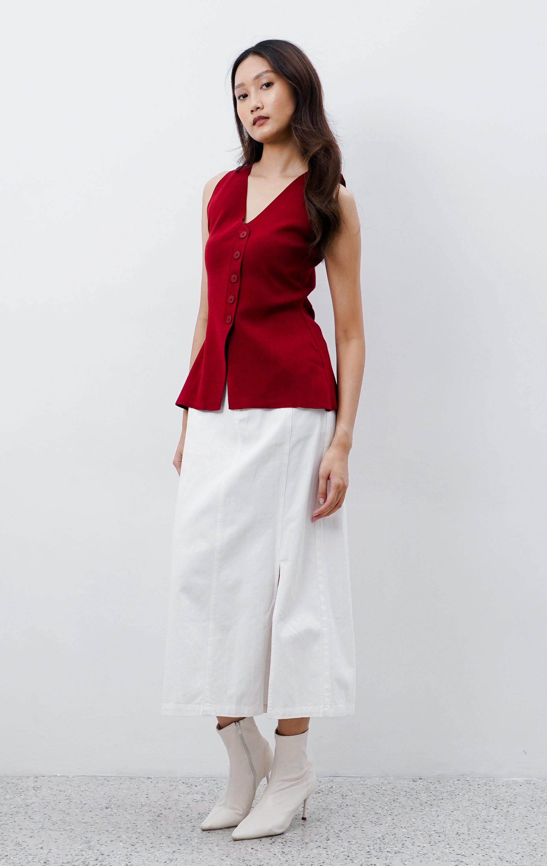 Rosemary Knit Top Red
