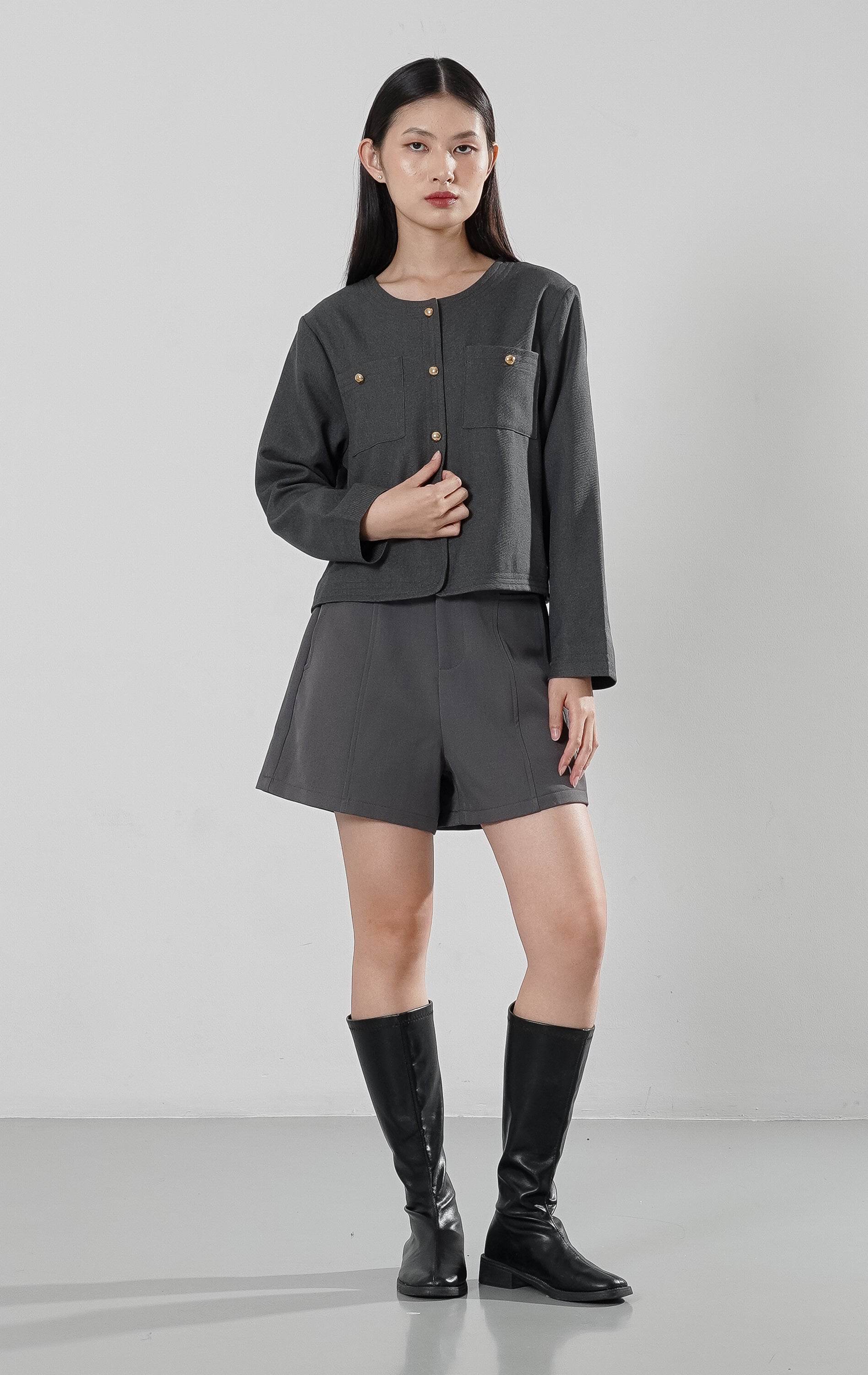 Portia Top Grey