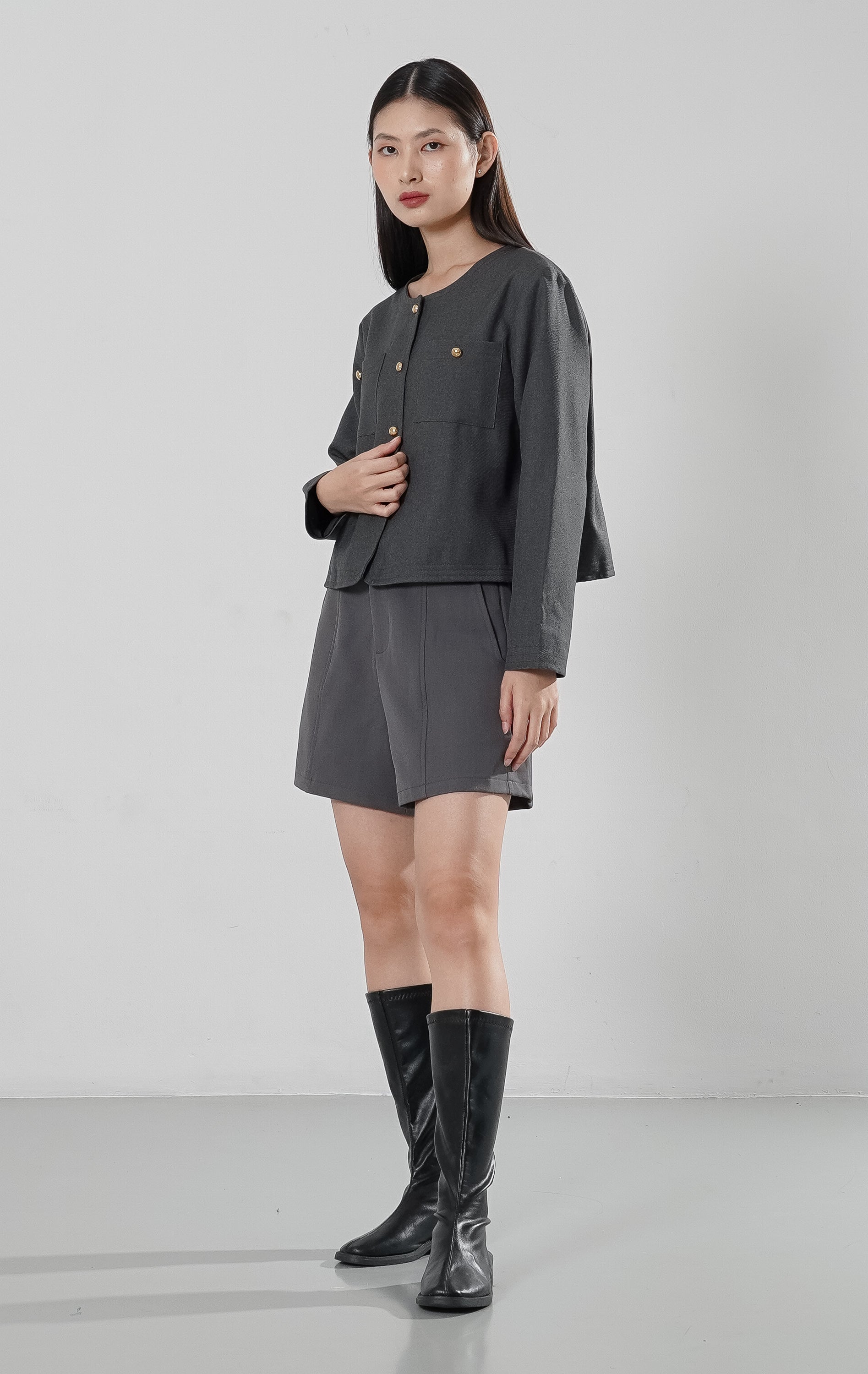 Portia Top Grey