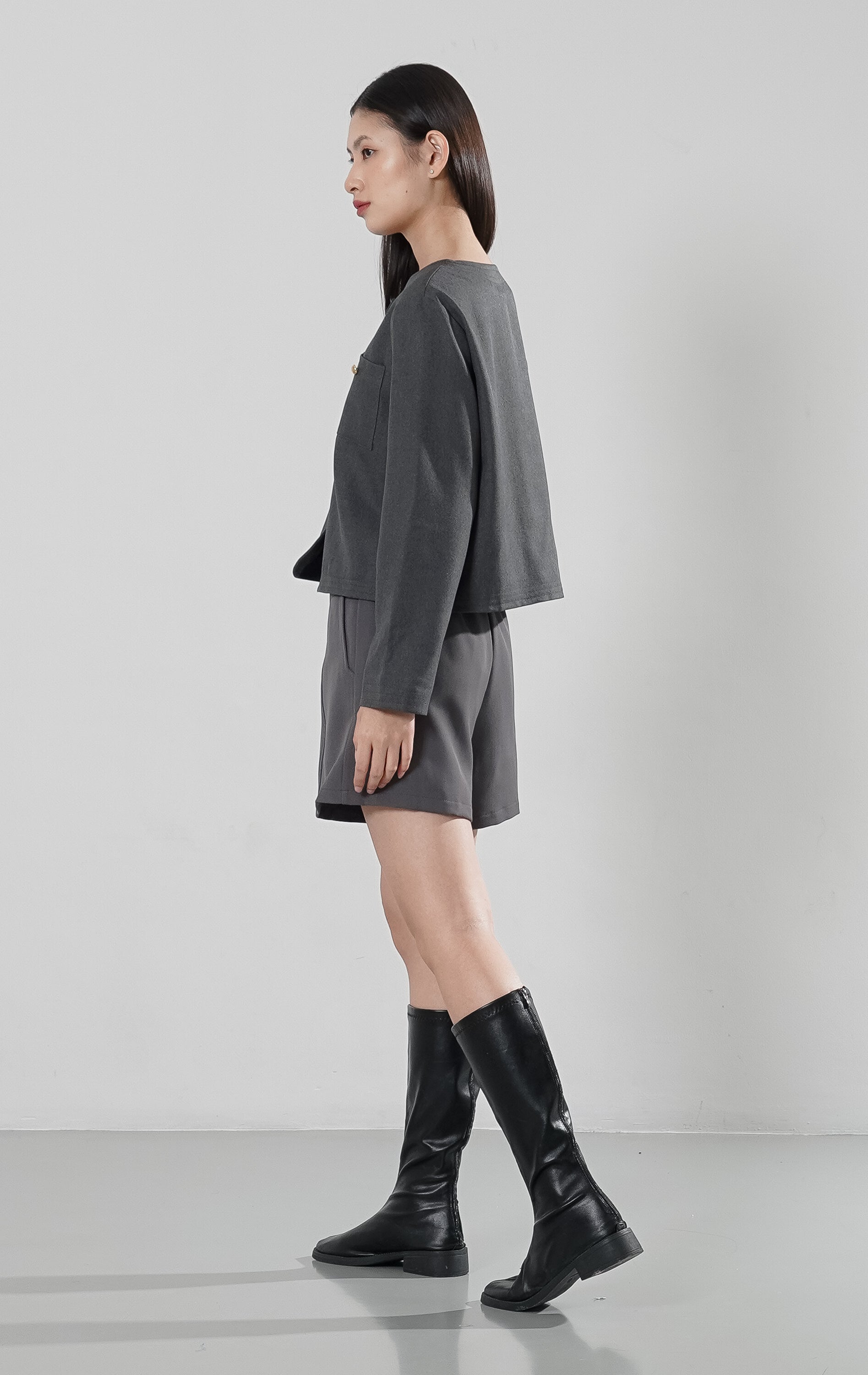 Portia Top Grey