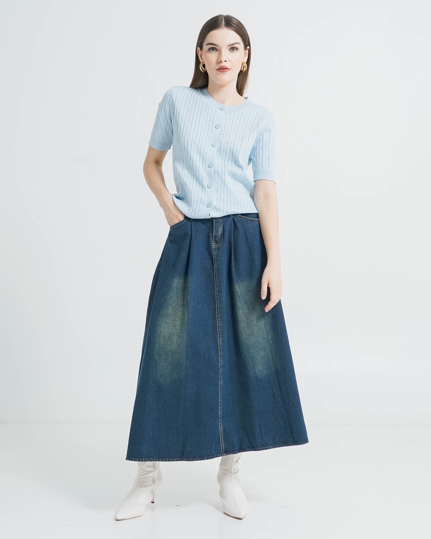 Juventia Knit Blue Top – Baju Atasan Rajut Wanita