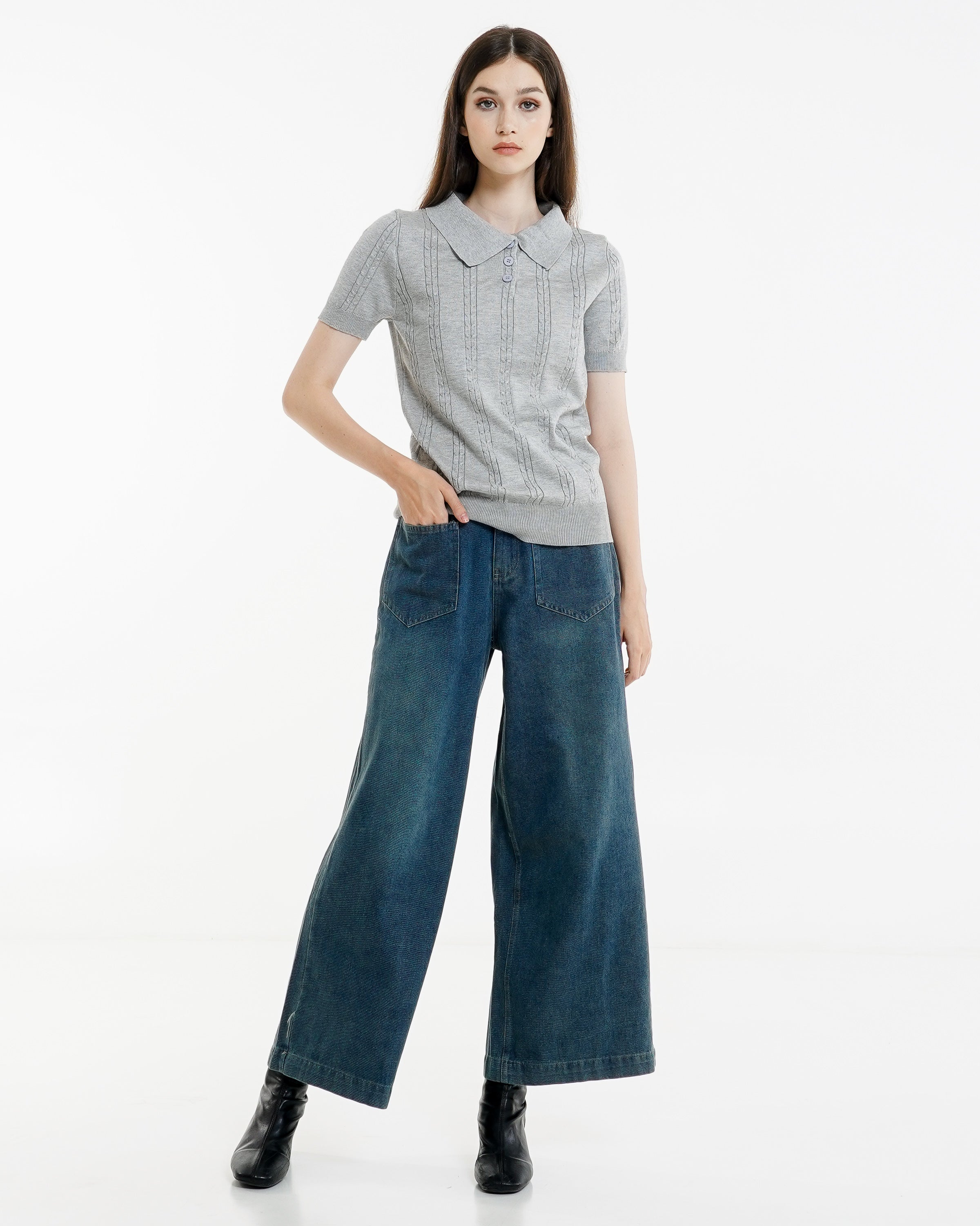 Rosalie Knit Top Grey