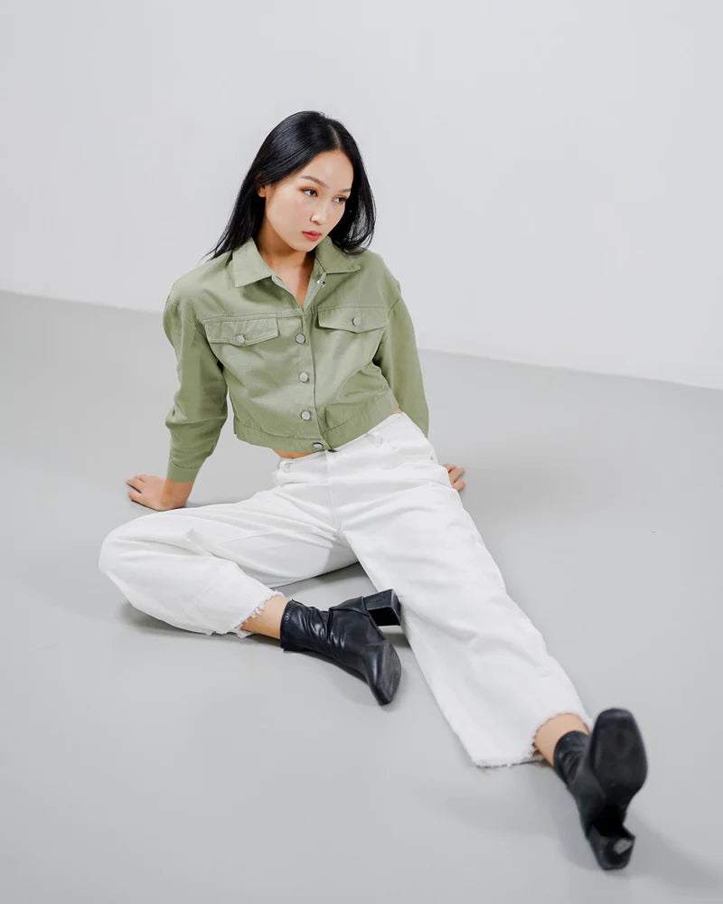 Nicole Top Green Denim