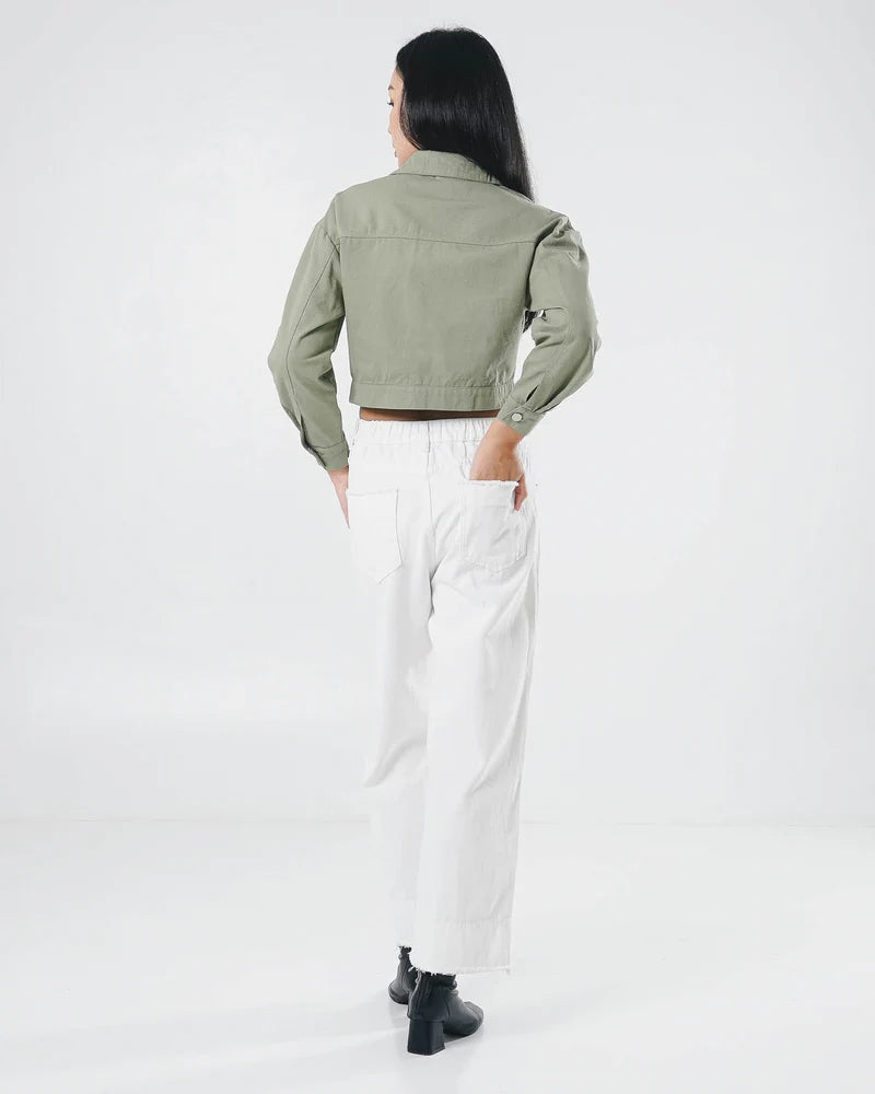 Nicole Top Green Denim