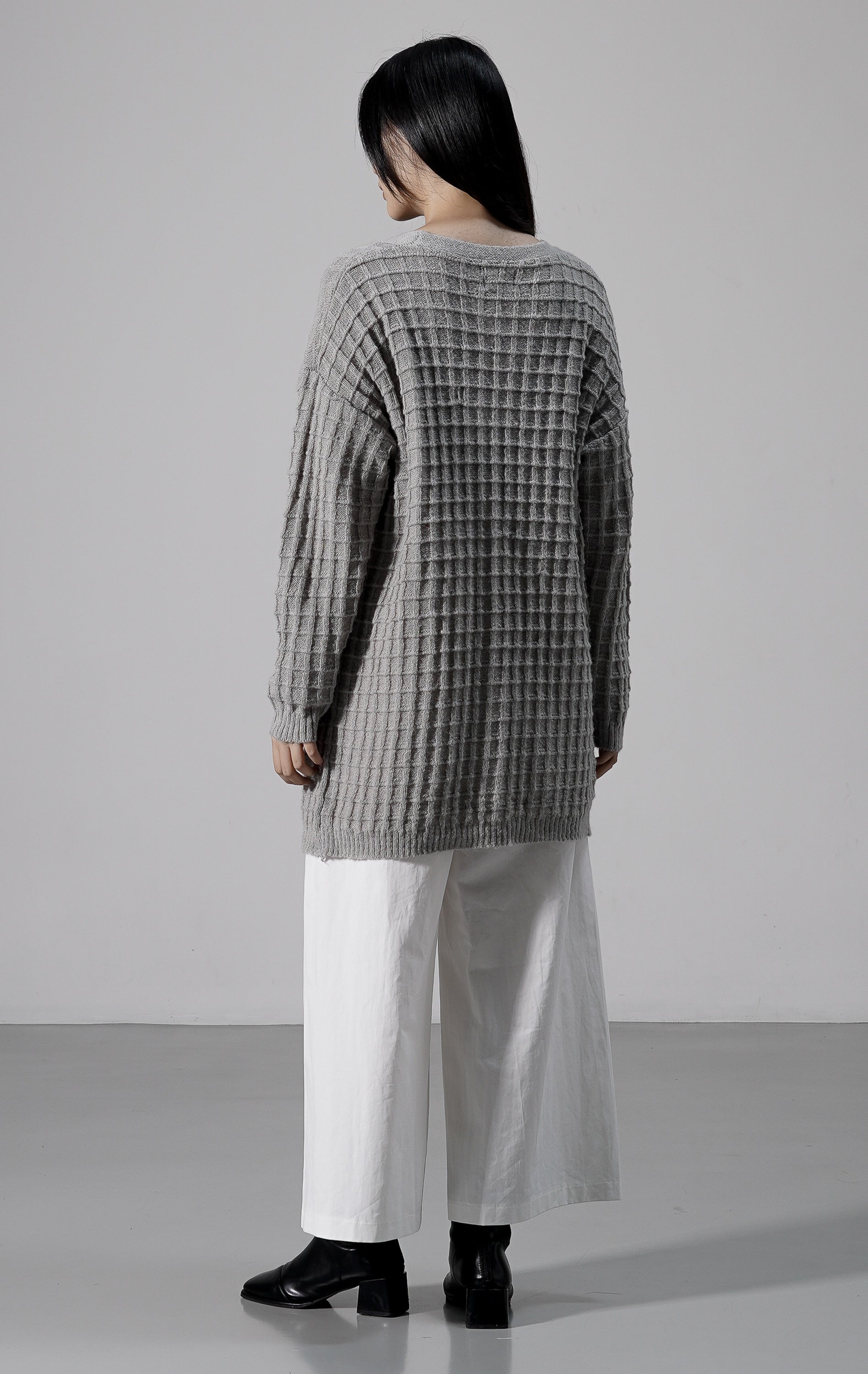 Waffle Cardigan Grey