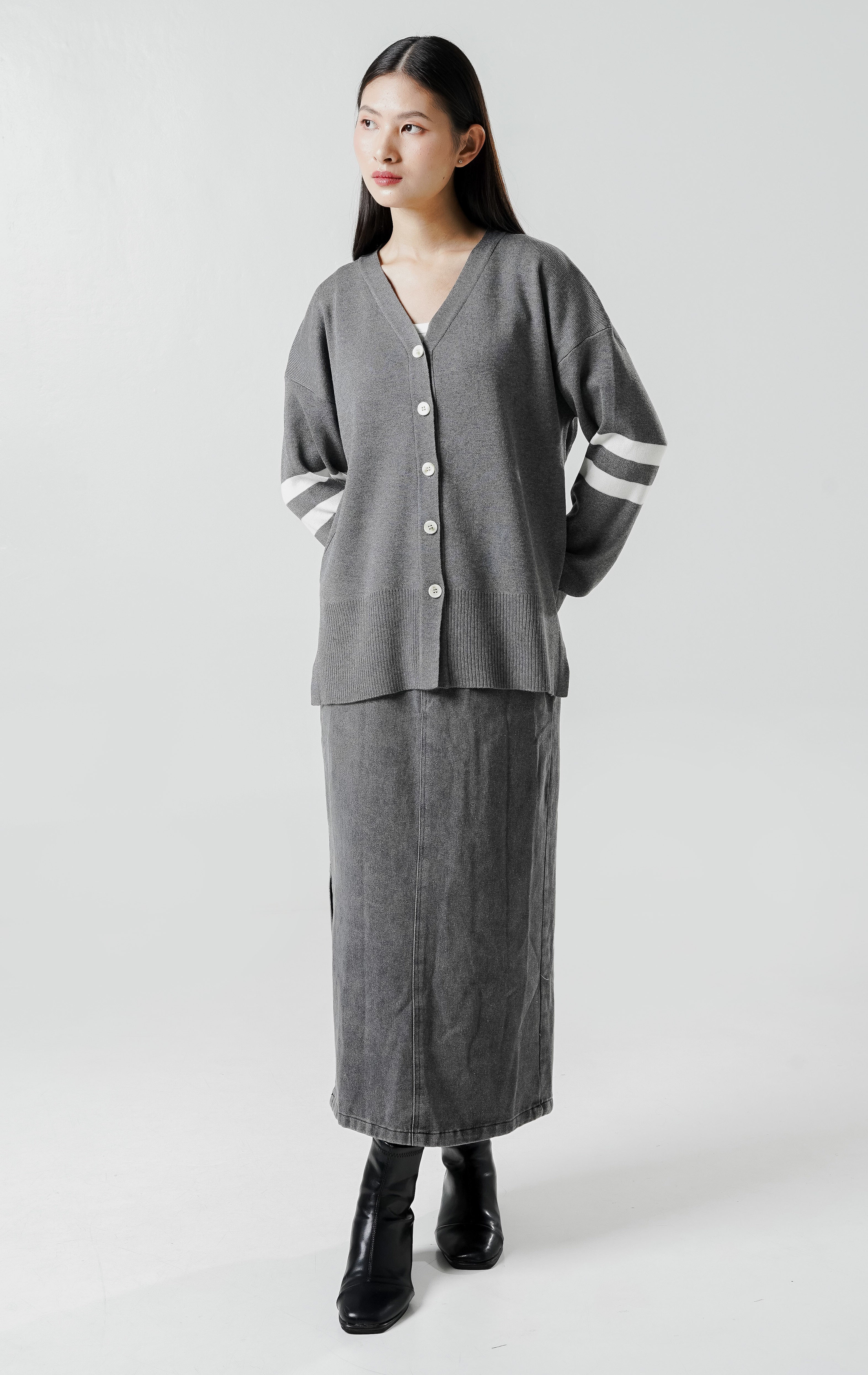 Amarsa Knit Cardigan Grey