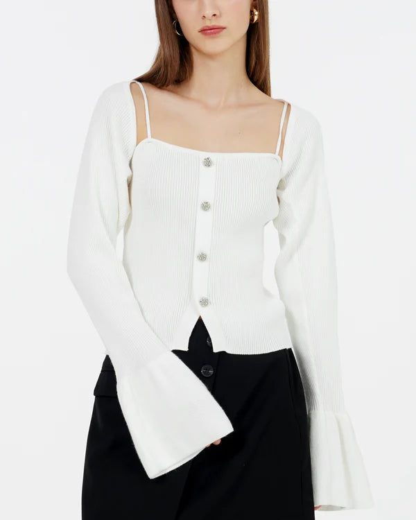Amanda Knit Cardigan White