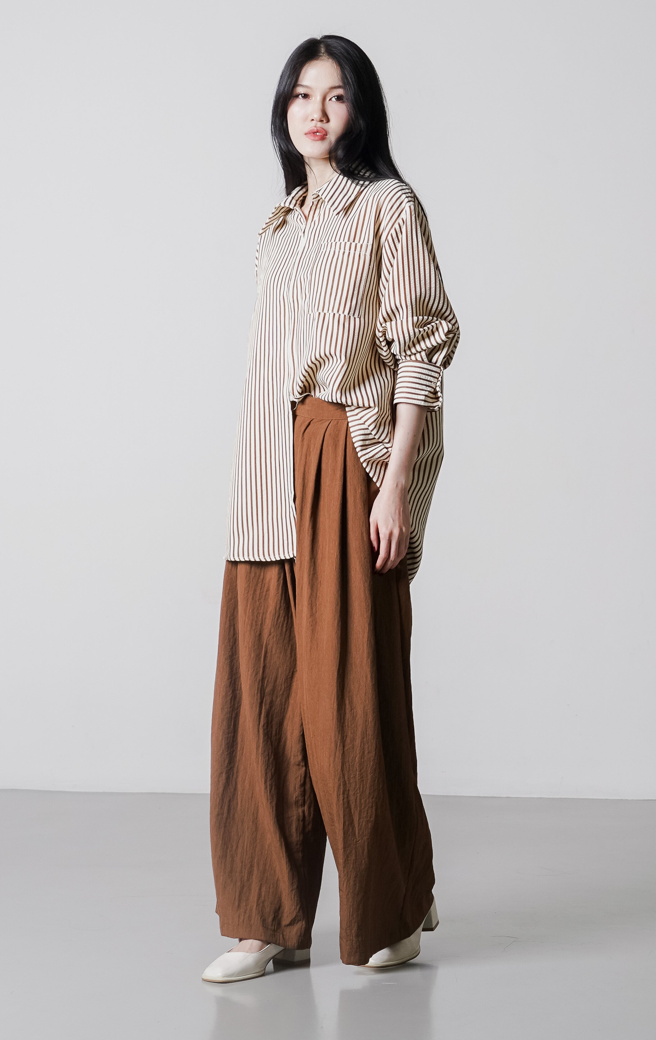 Caisyn Top Brown Striped