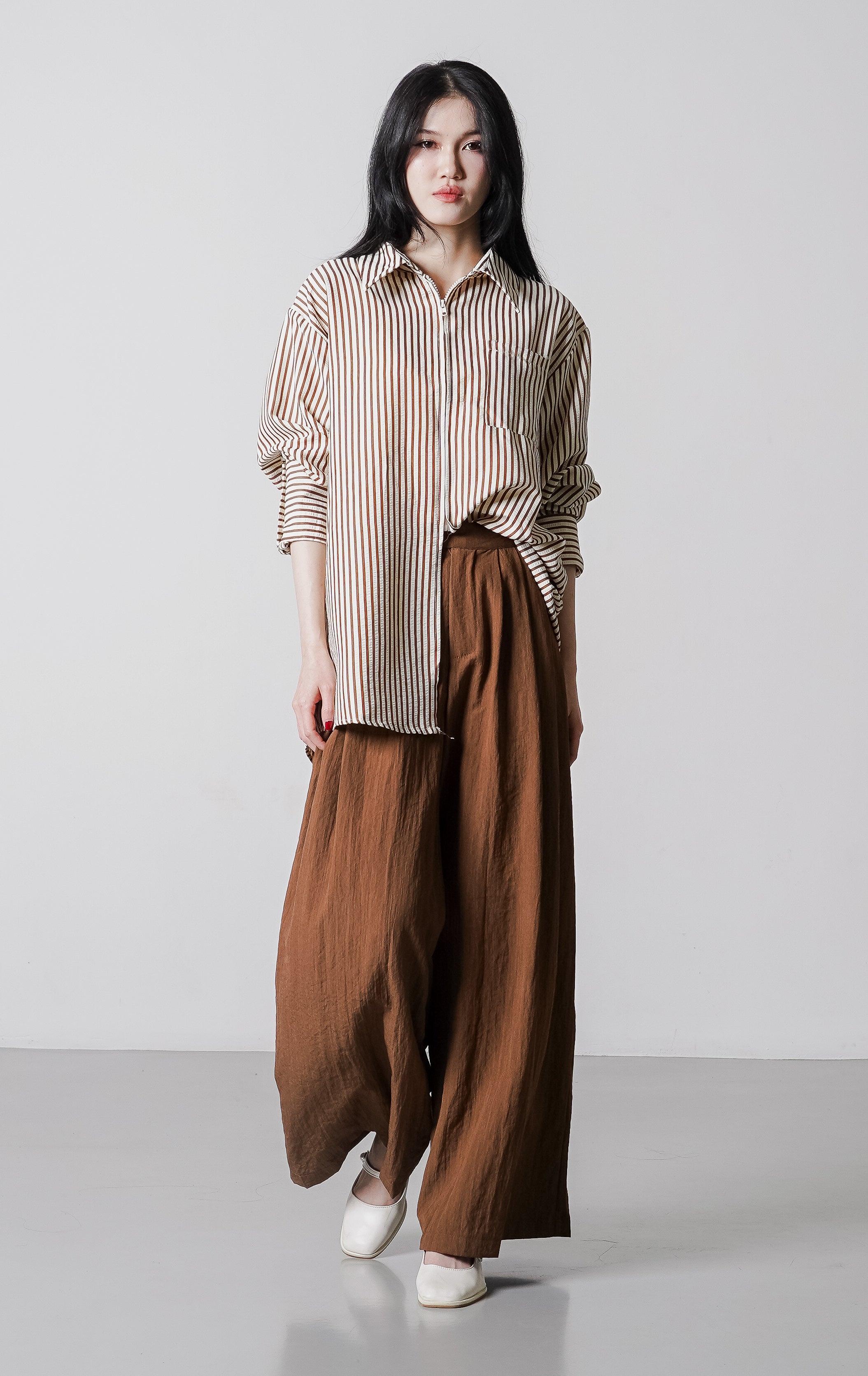 Caisyn Top Brown Striped