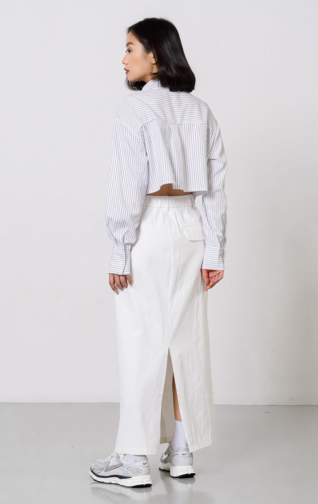 Calire Top White Striped