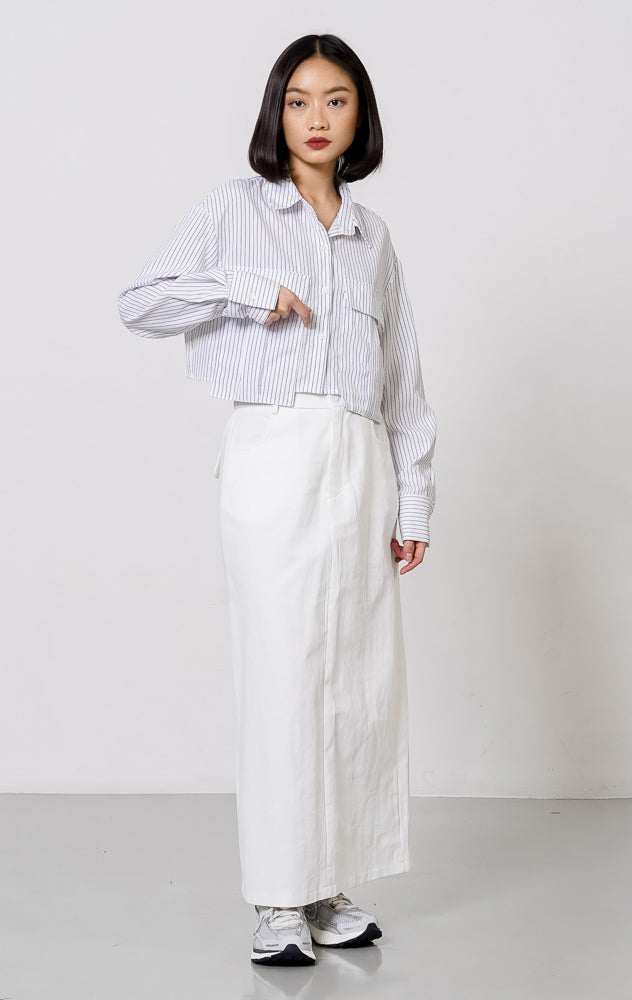 Calire Top White Striped