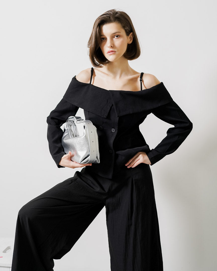 Frances Frances Off Shoulder Black Top - Baju Atasan Wanita Kekinian