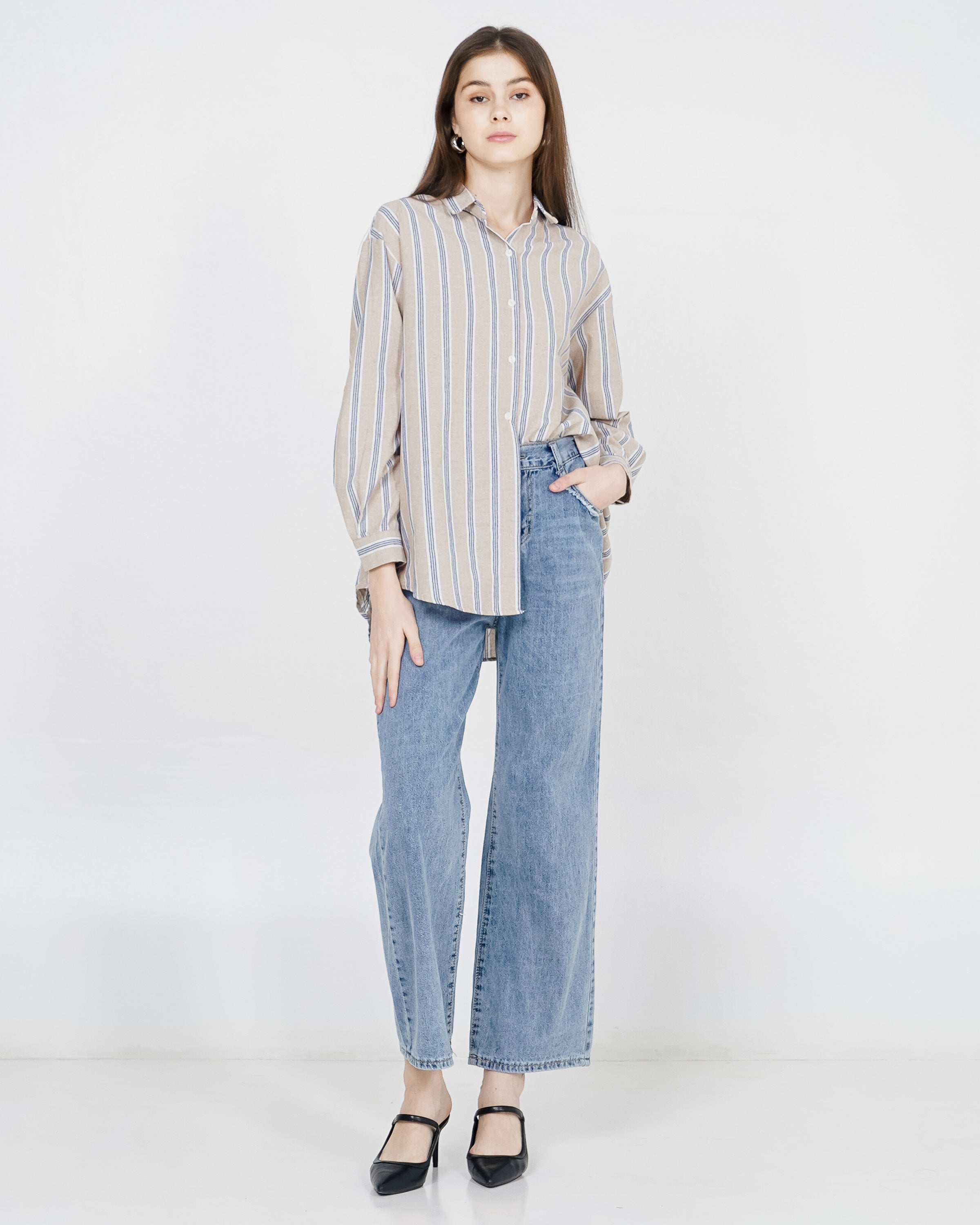 Elora Top Brown Striped