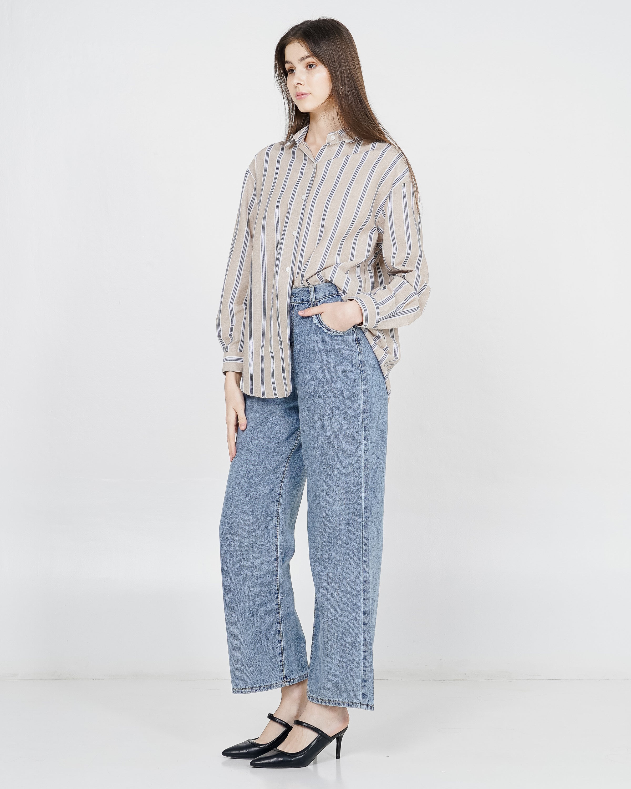 Elora Top Brown Striped