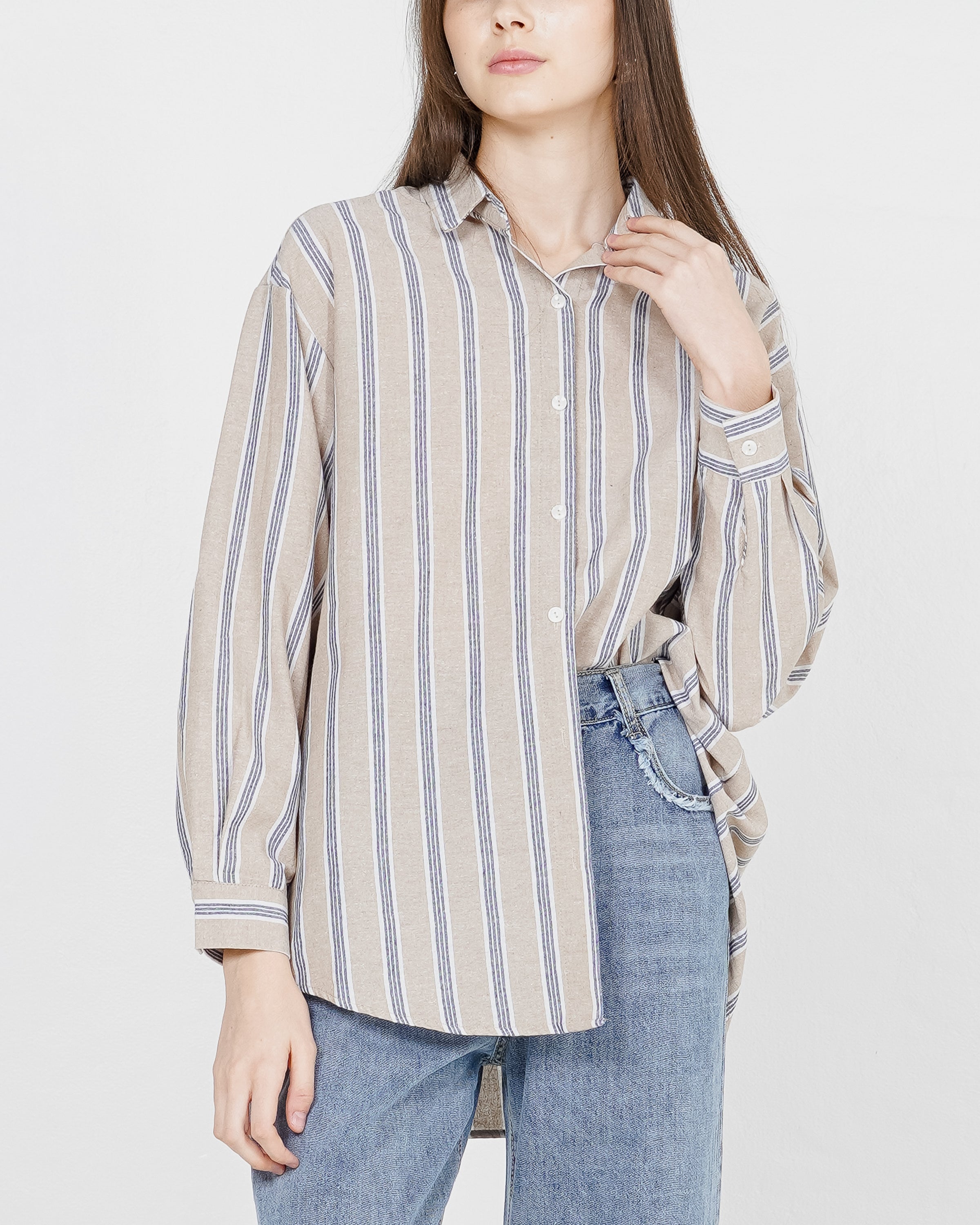 Elora Top Brown Striped