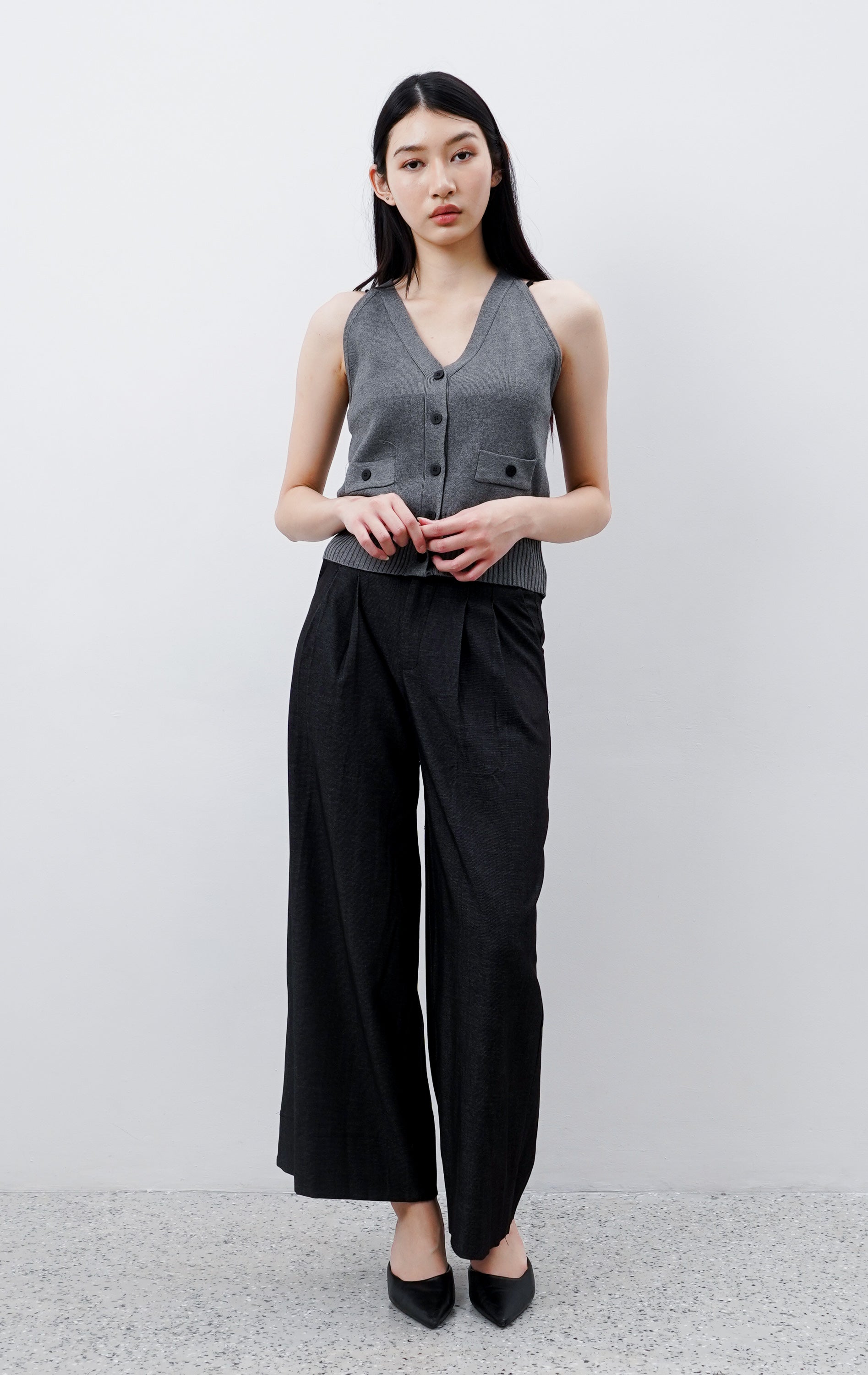 Hafwen Knit Vest Grey