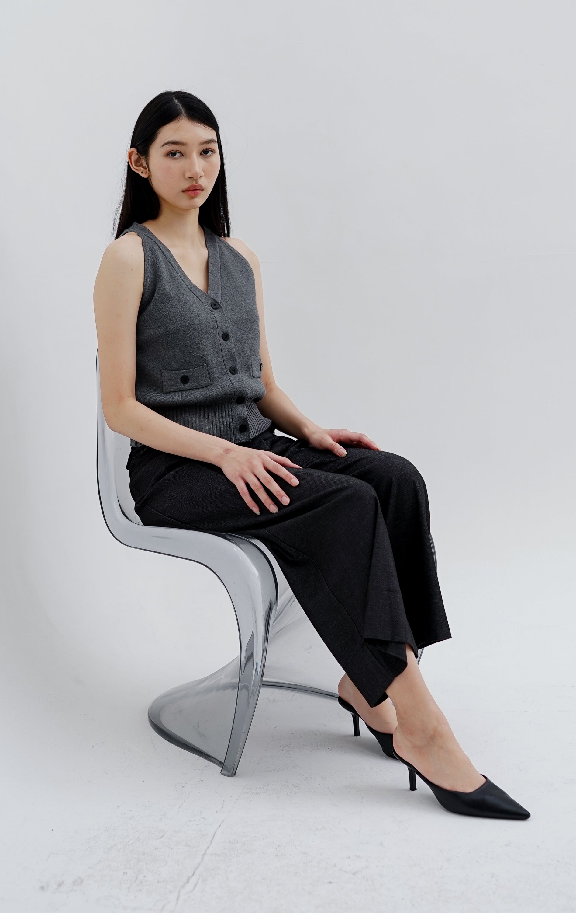 Hafwen Knit Vest Grey