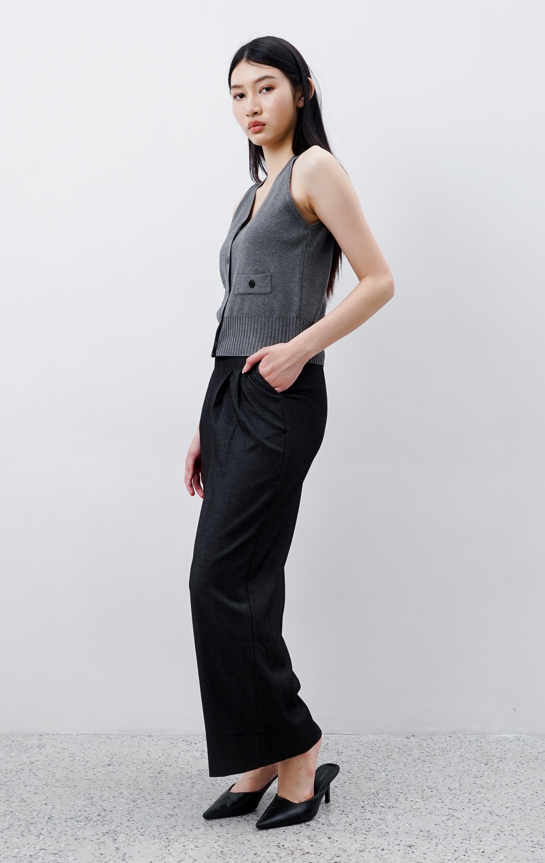 Hafwen Knit Vest Grey