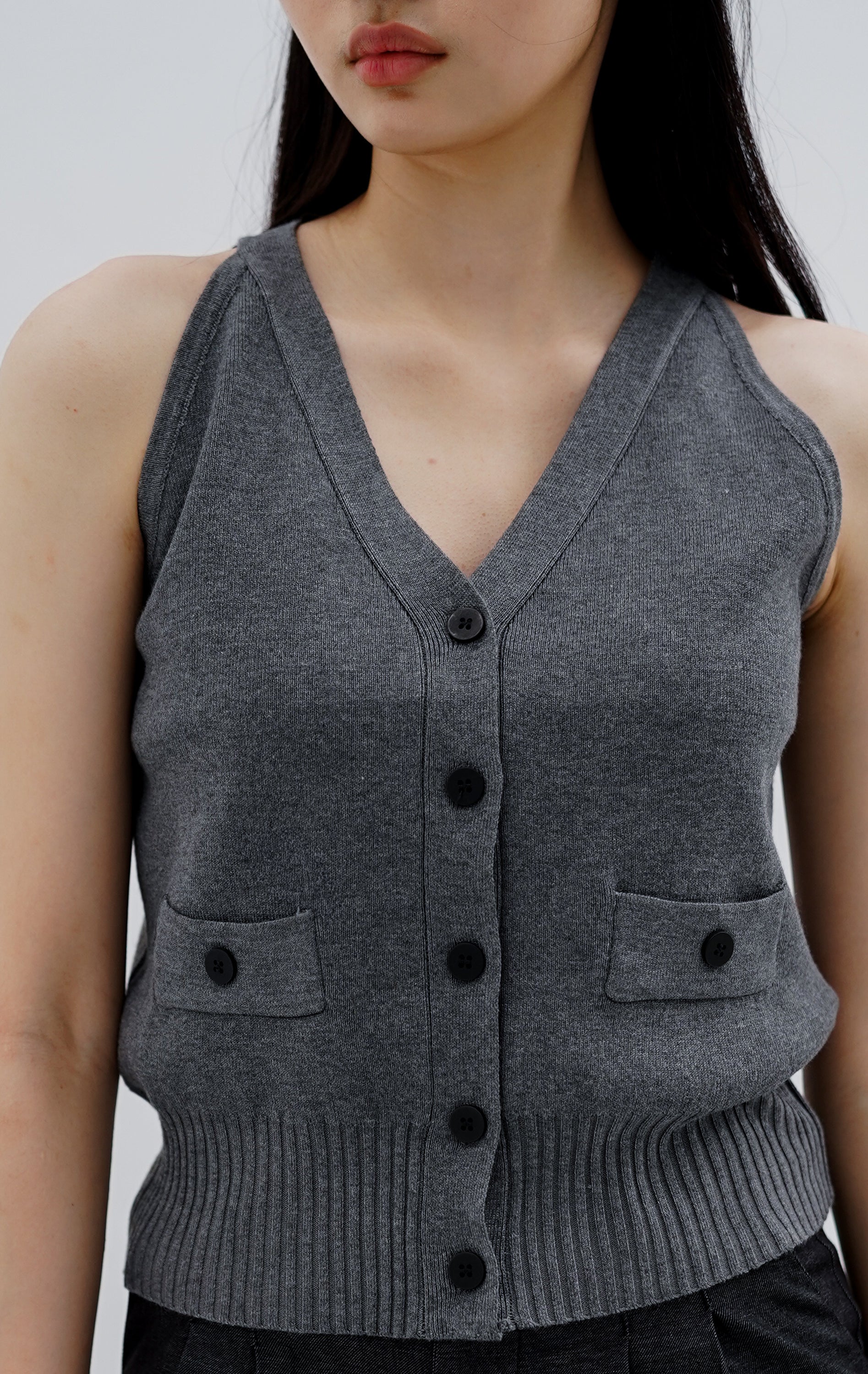 Hafwen Knit Vest Grey