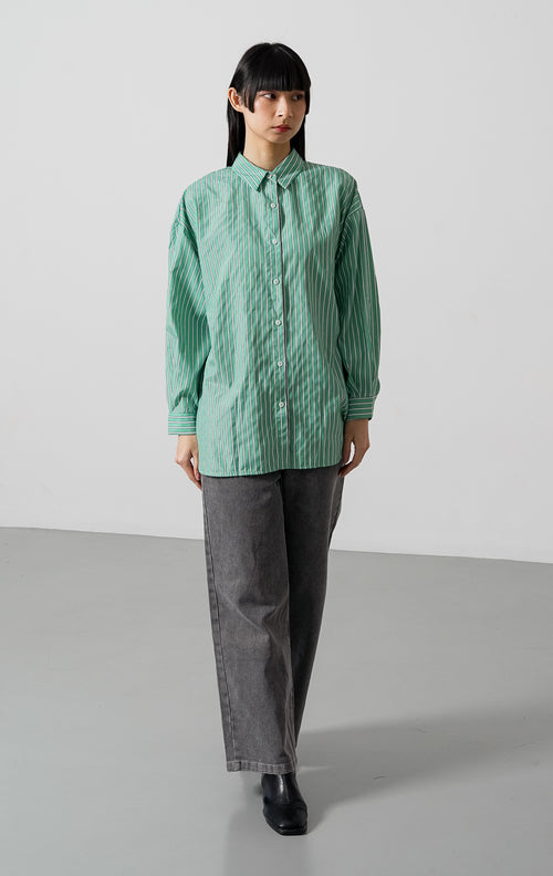 Clydie Top Green Striped