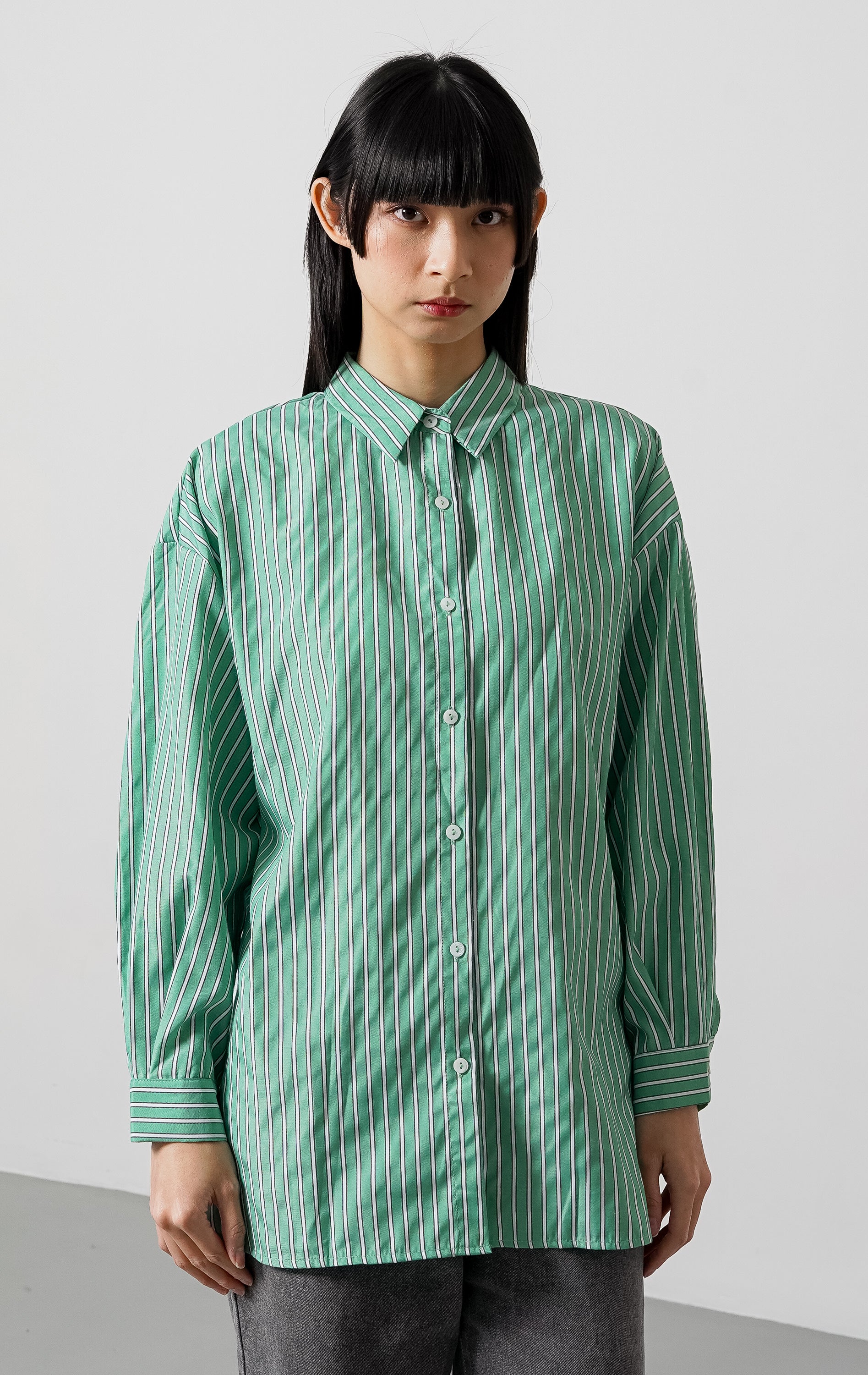 Clydie Top Green Striped