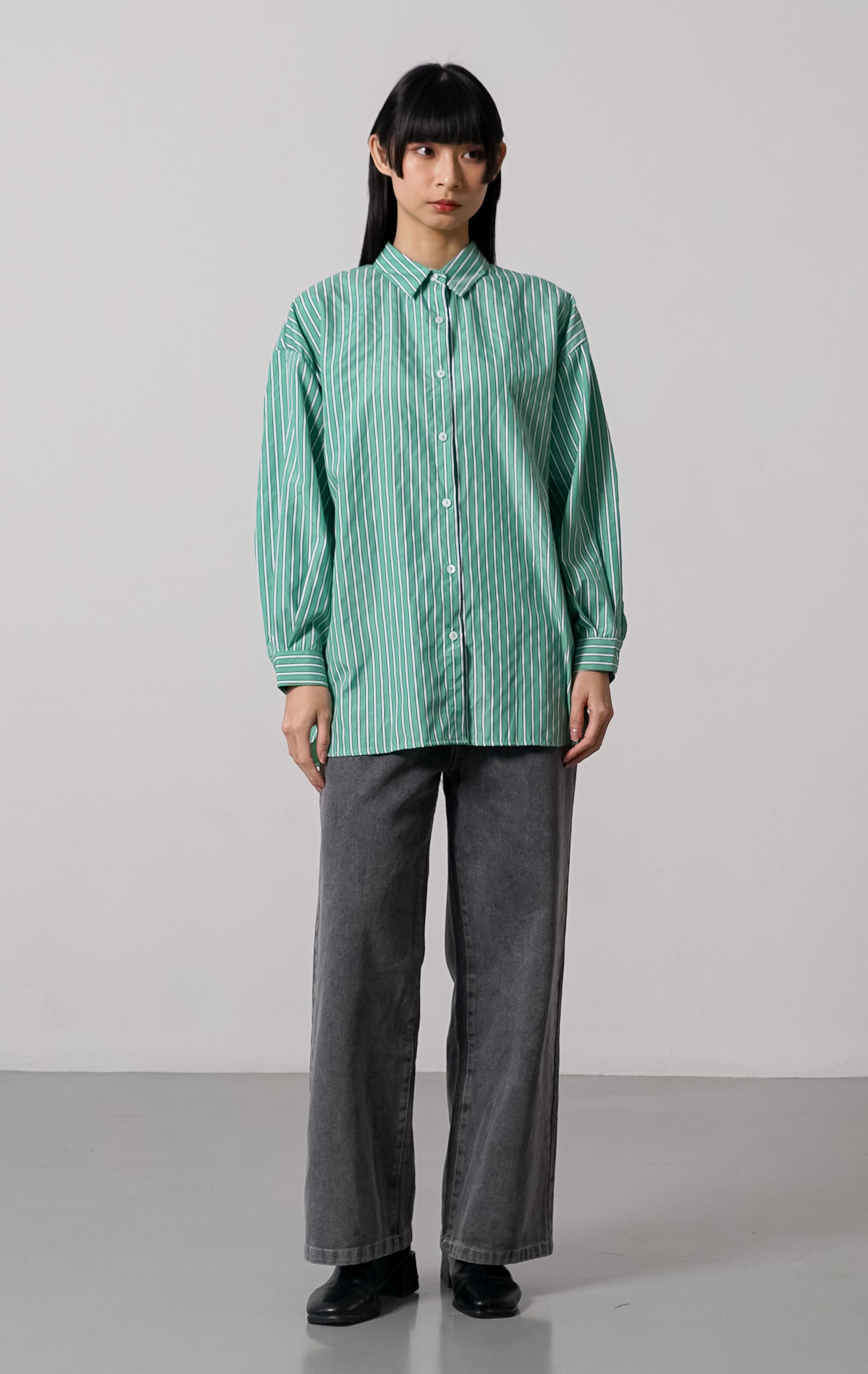 Clydie Top Green Striped