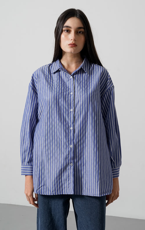 Clydie Top Blue Striped