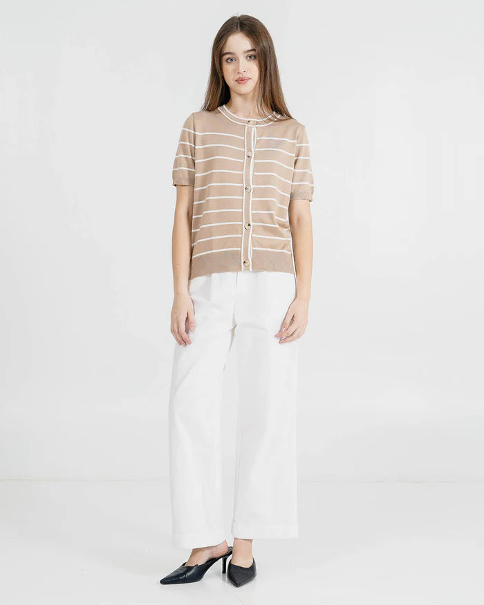 Olave Striped Top Brown