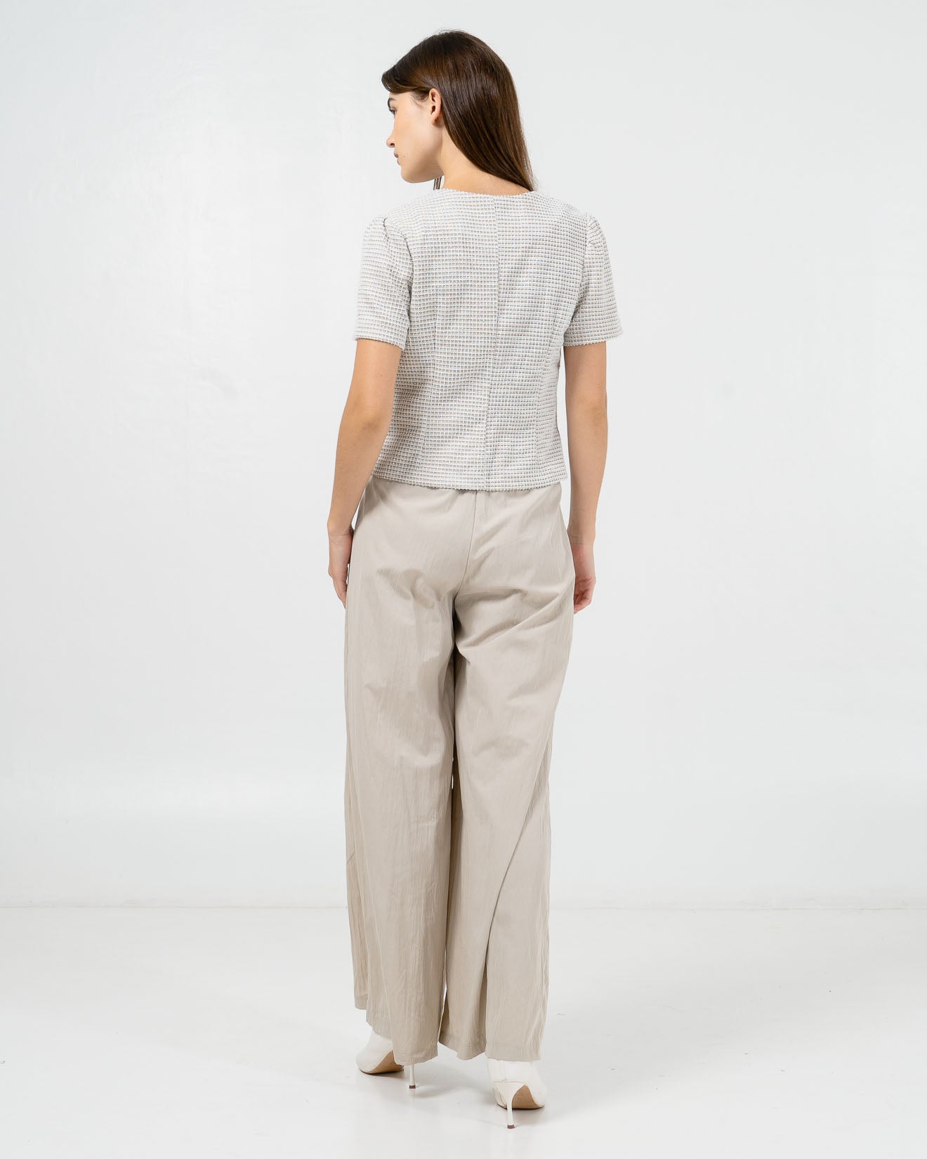 Madalyn Tweed Crop Brown Top – Baju Atasan Wanita Kekinian